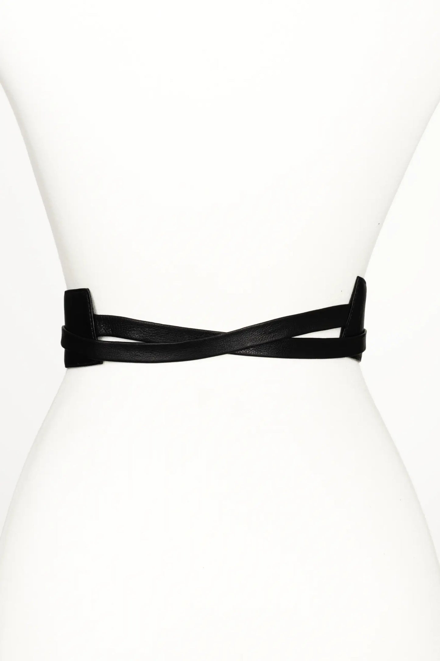 Wrap leather belt - Black