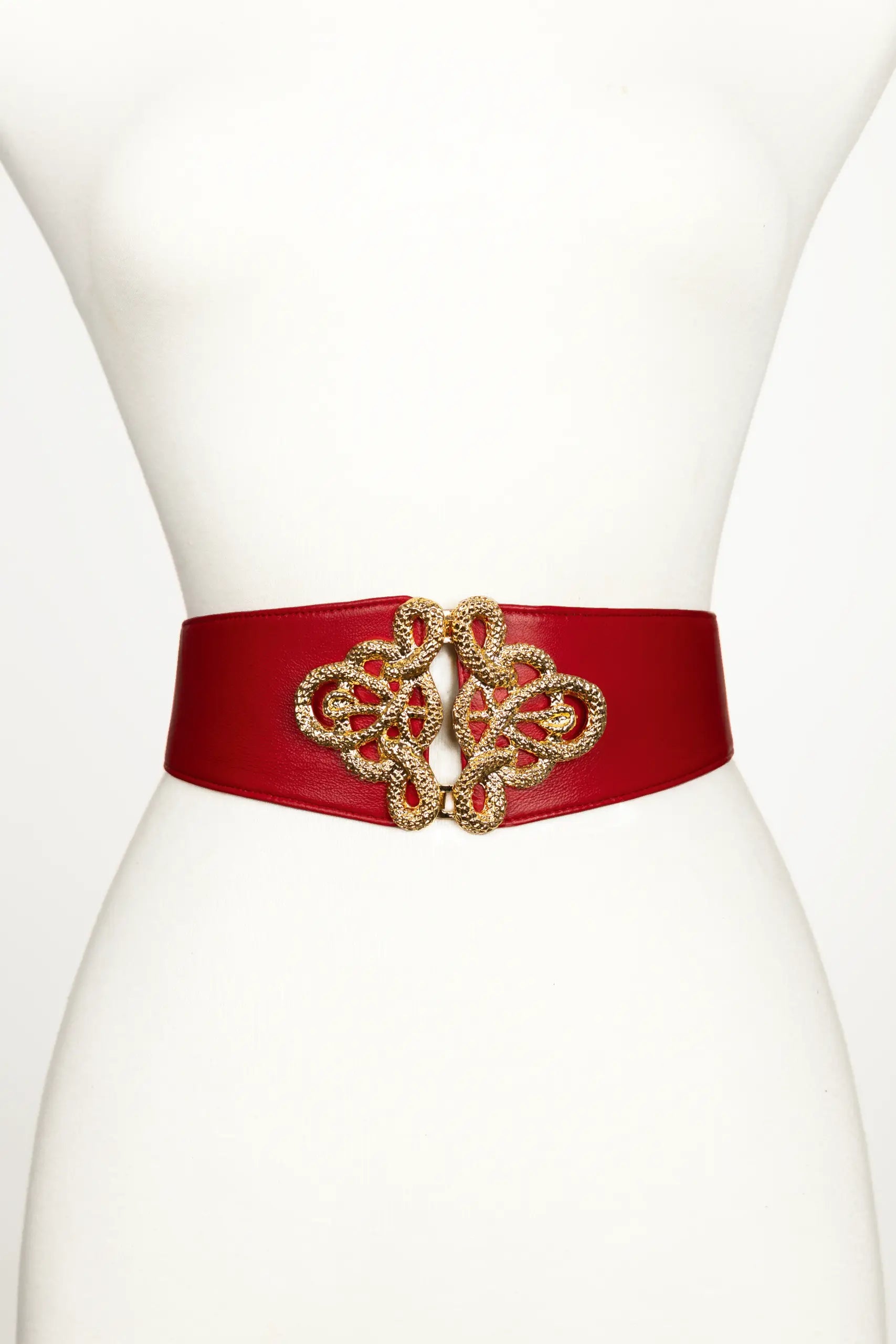 Christian Corset Leather Belt - Red