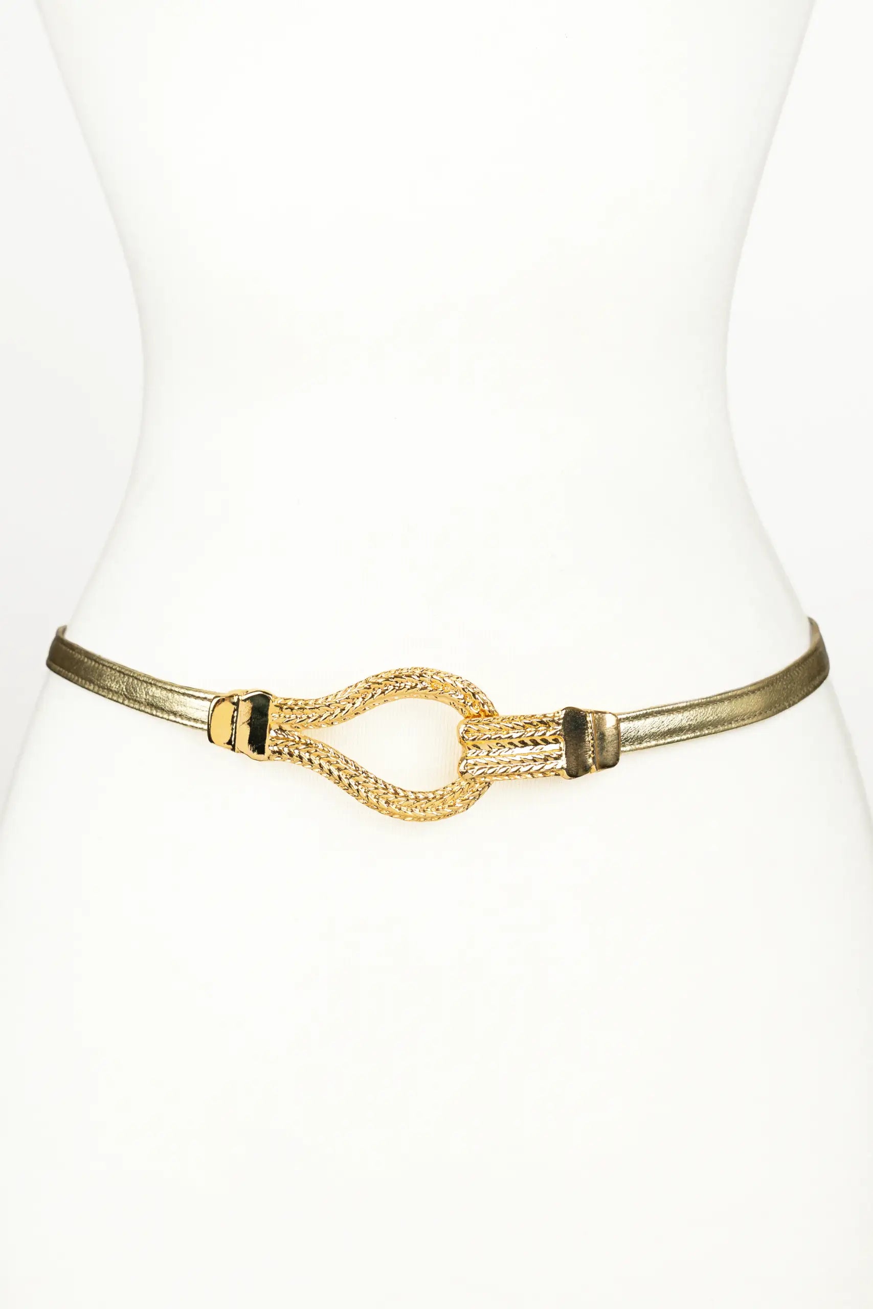 Marine Knot Buckle LeatherBelt - Gold