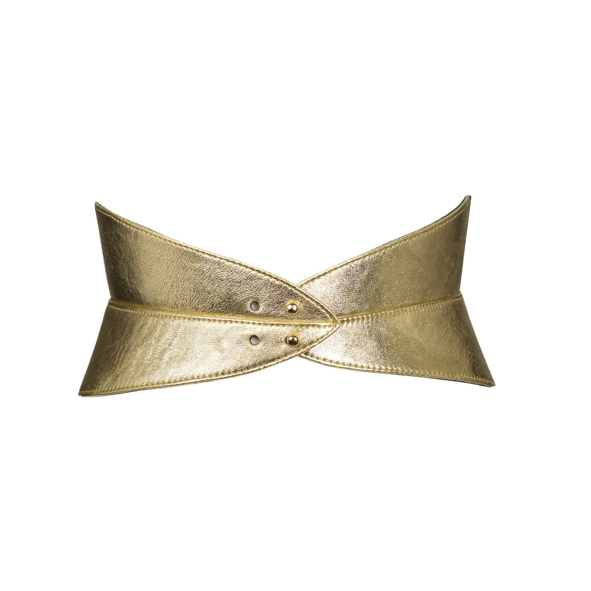 Corset Leather Belt - Gold