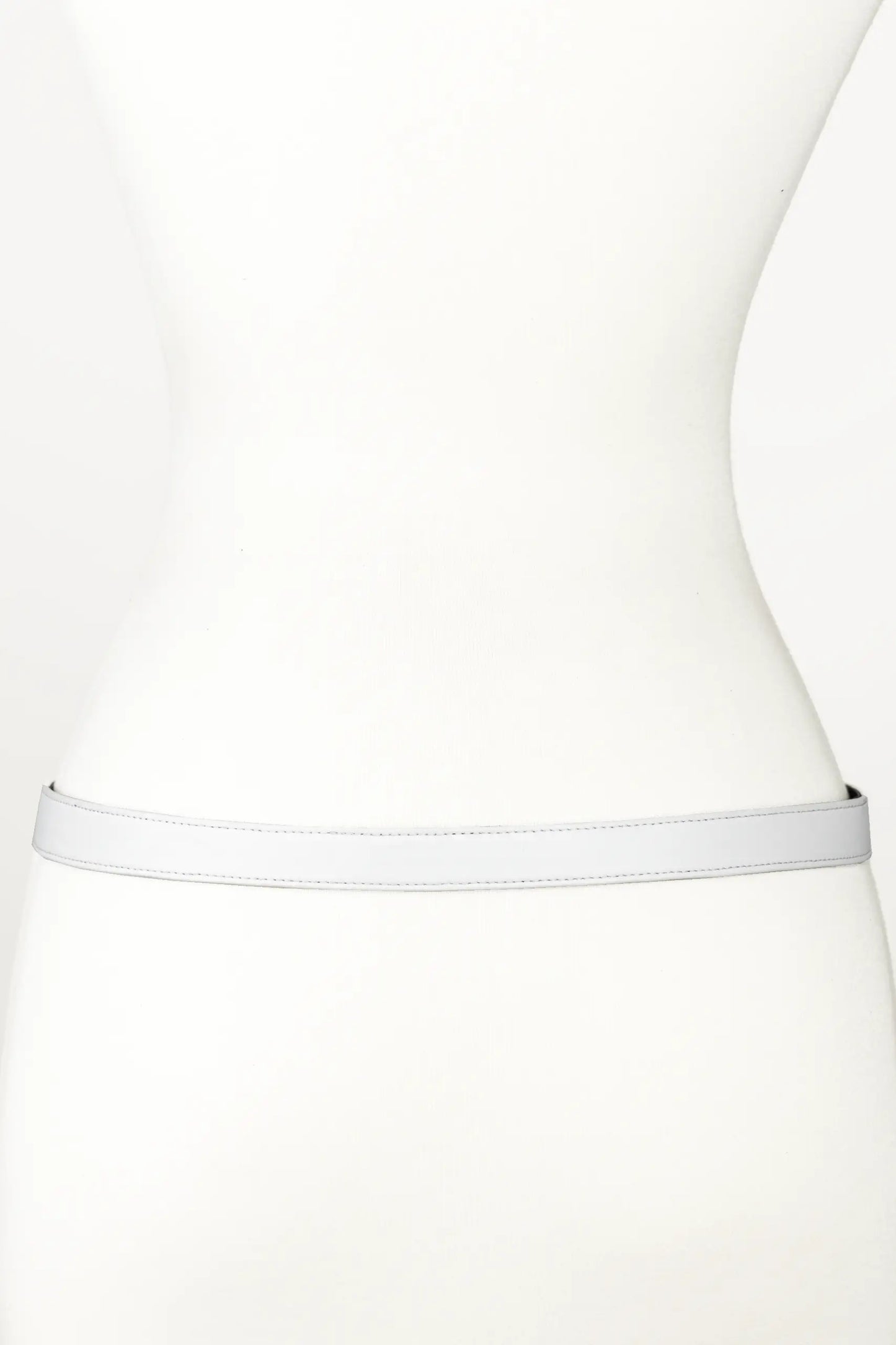 Rider Circle Buckle leather Belt - White