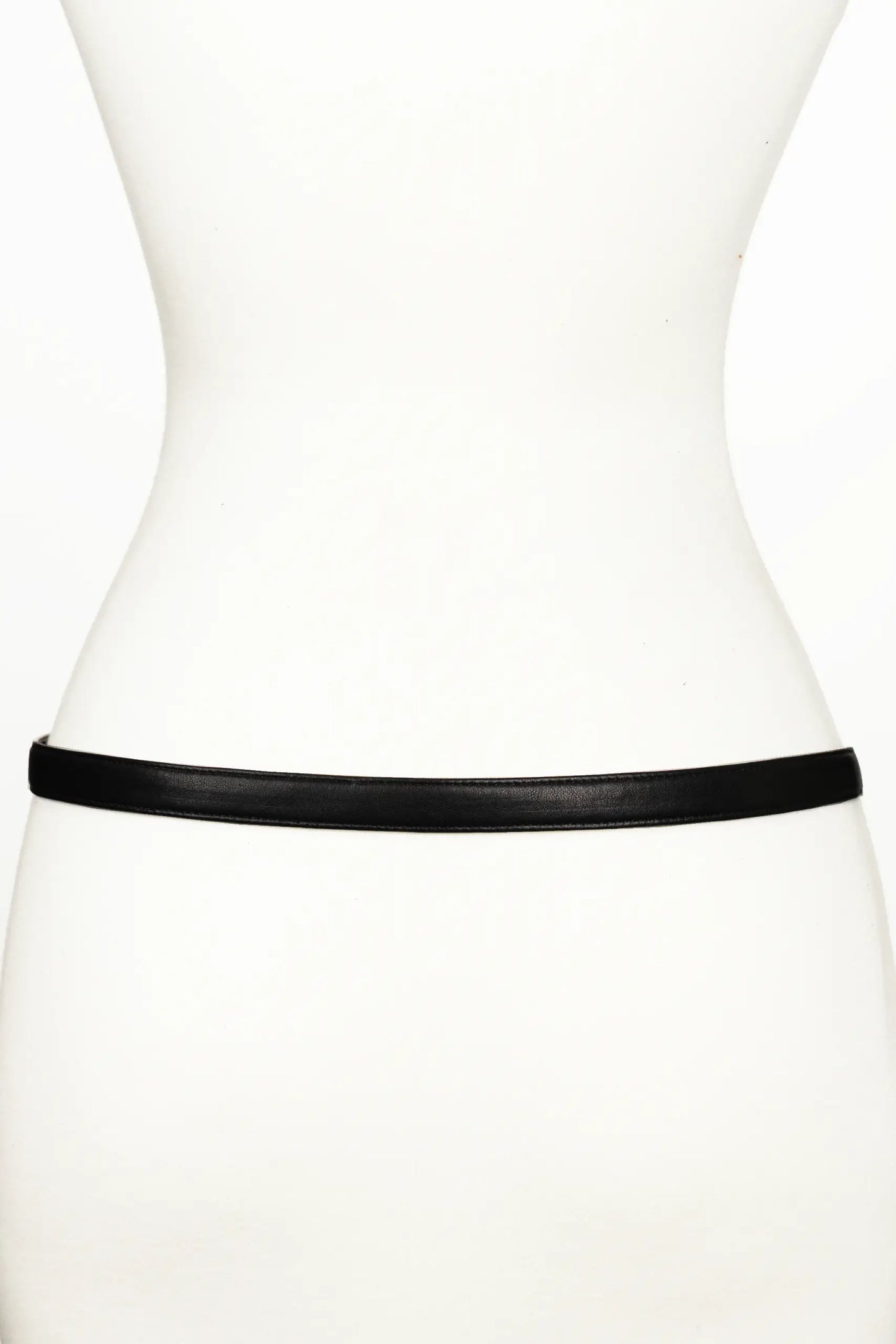Lauren Leaf Buckle Leather Belt - Black