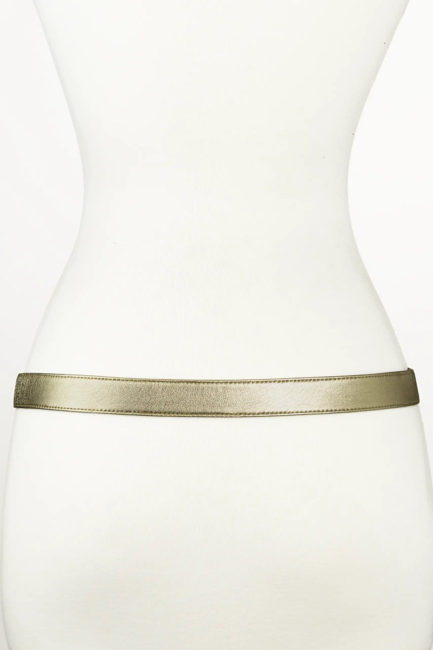 Starburst Buckle Leather Belt - Gold