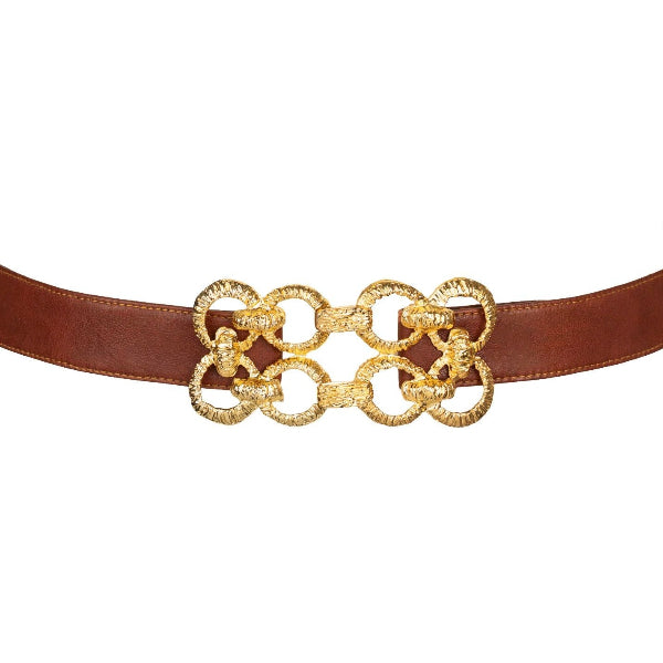 Golden Loops Buckle Leather Belt