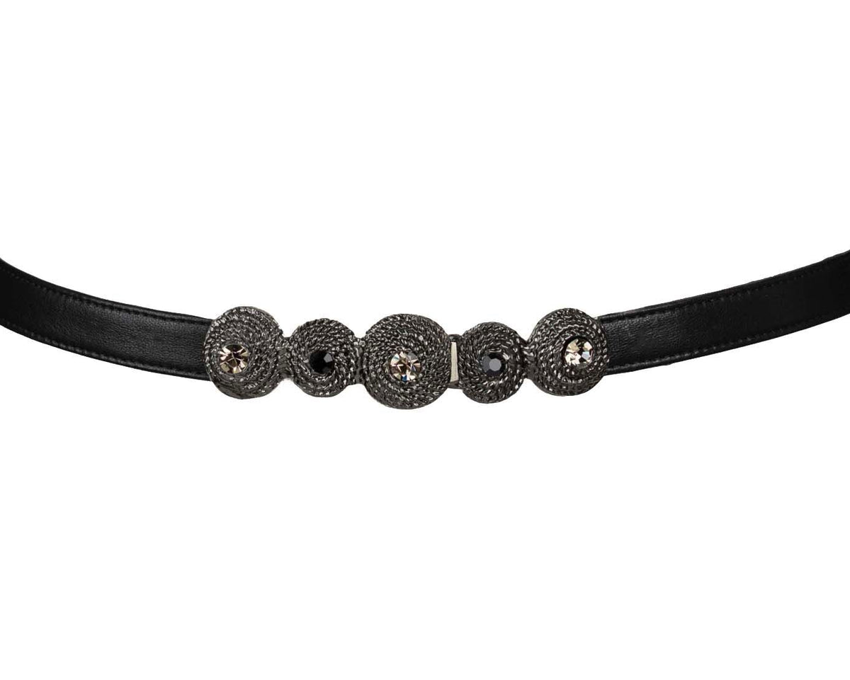 Rhinestones Buckle Leather Belt