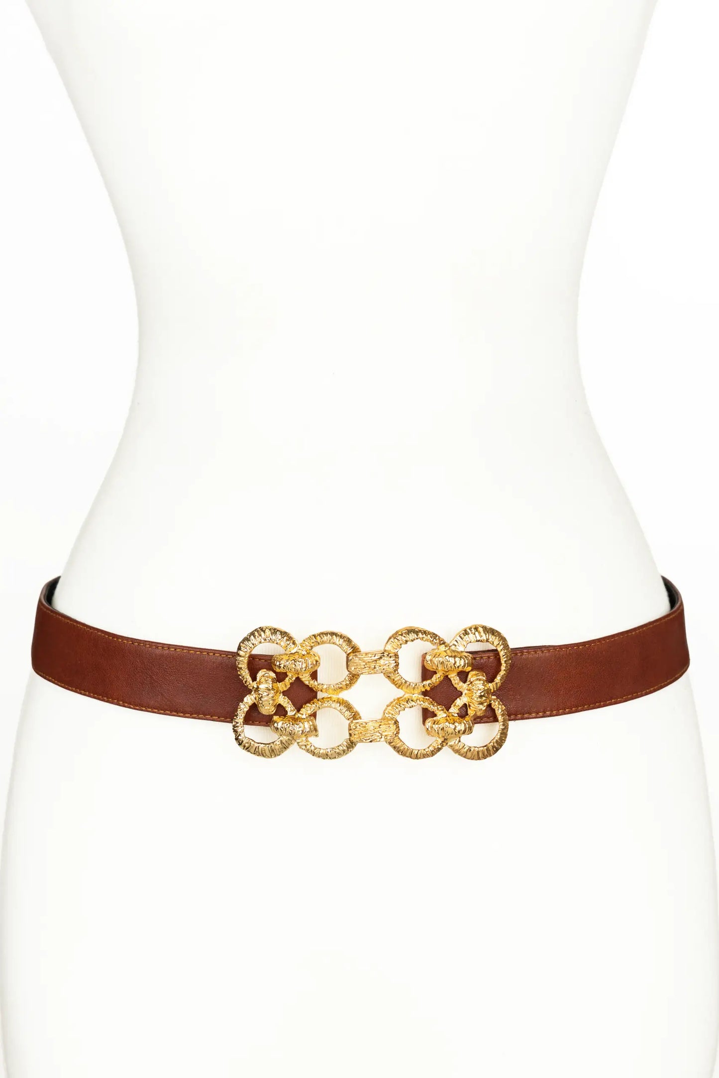 Golden Loops Buckle Leather Belt