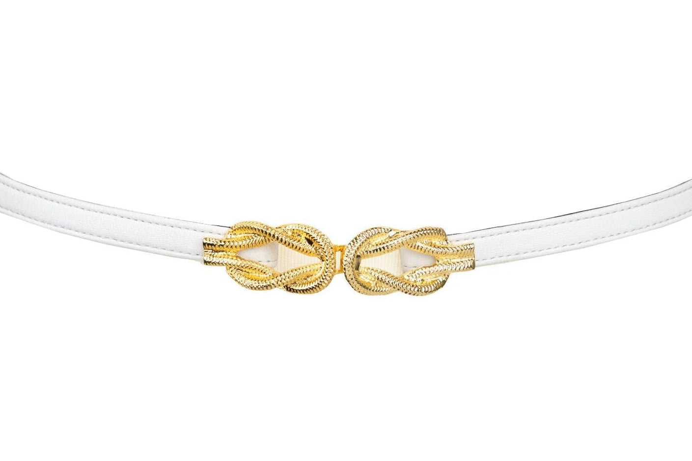 Gold Knot Buckle leather Belt