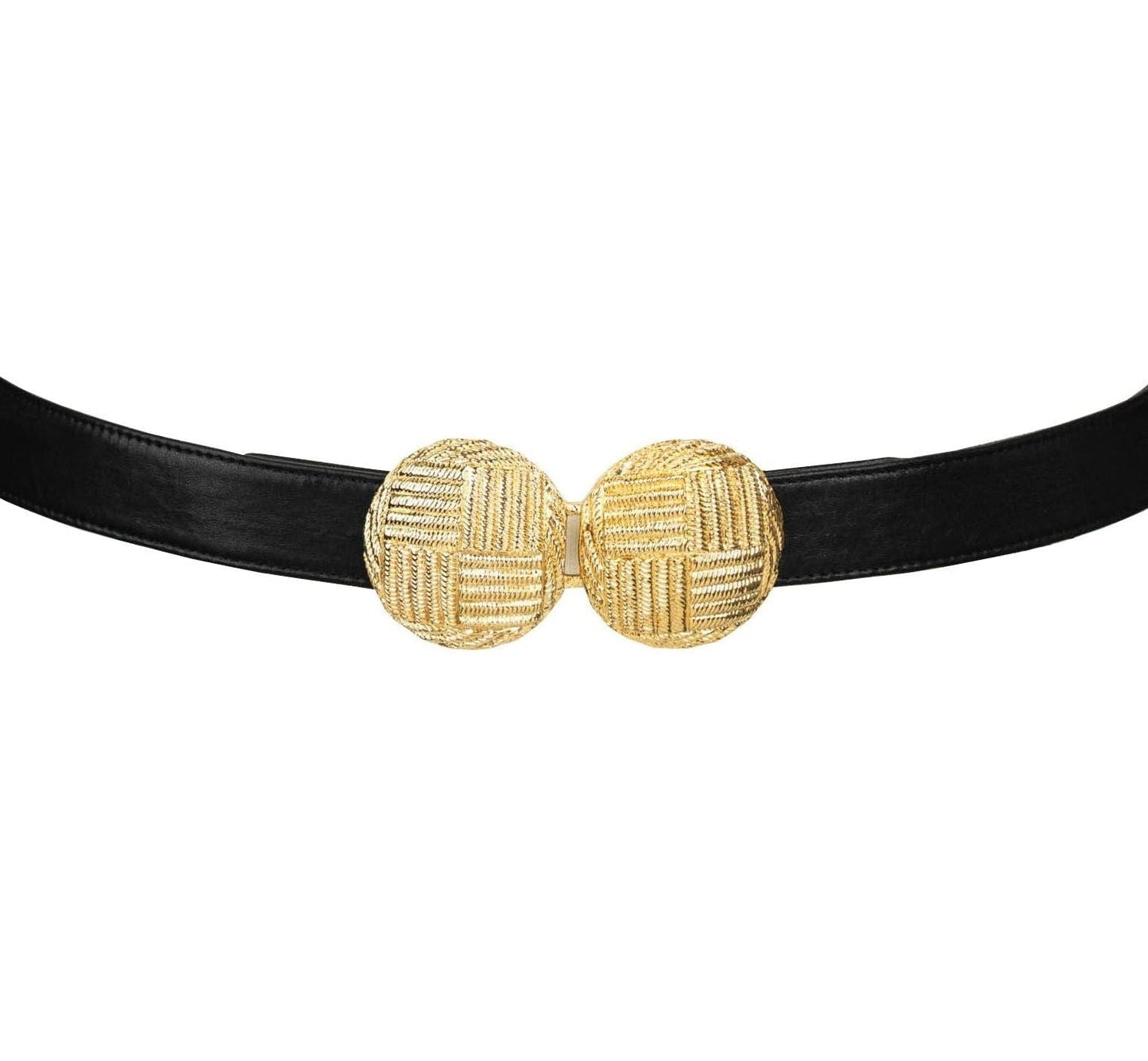 Round Gold medallion Buckle leather Belt