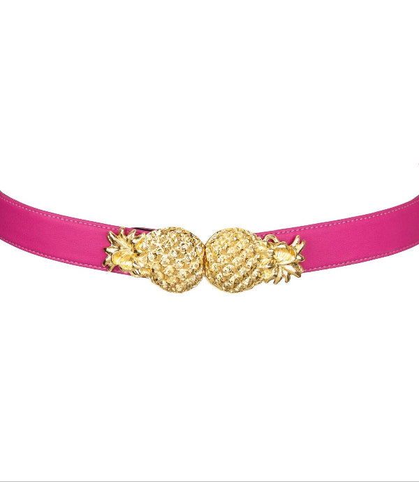 Pinapple buckle Leather Belt