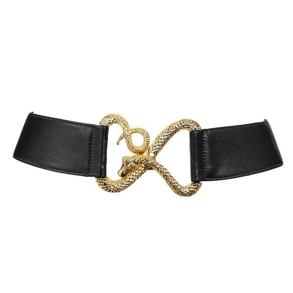 Snake Buckle Leather Belt