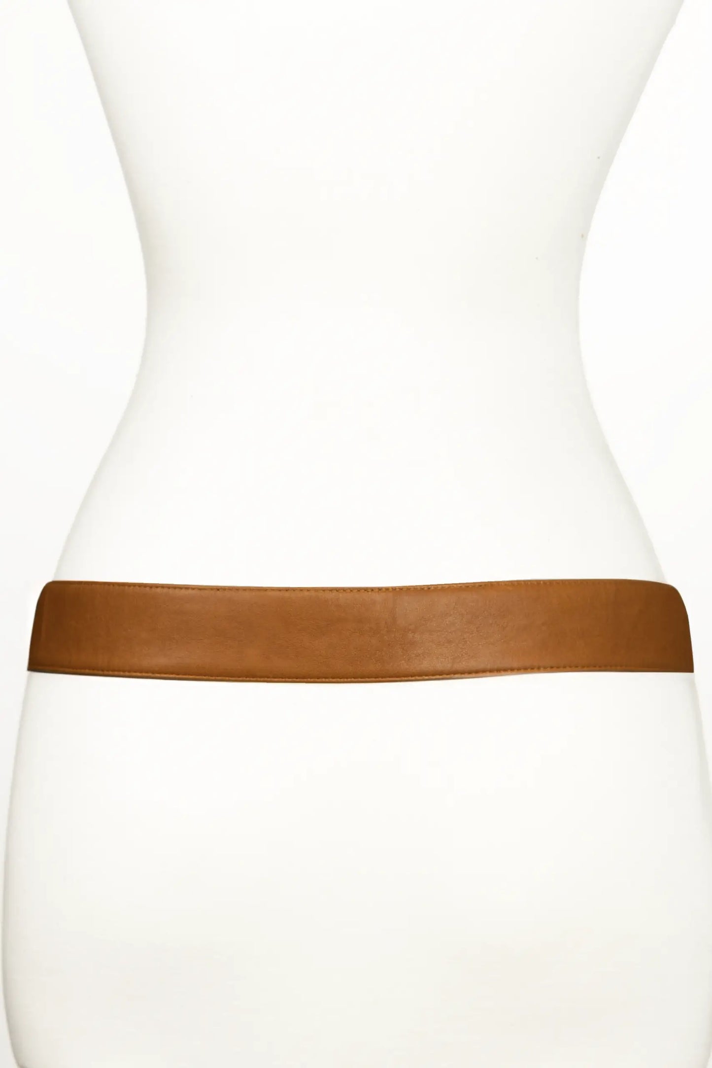 CC Buckle Leather Belt - Camel