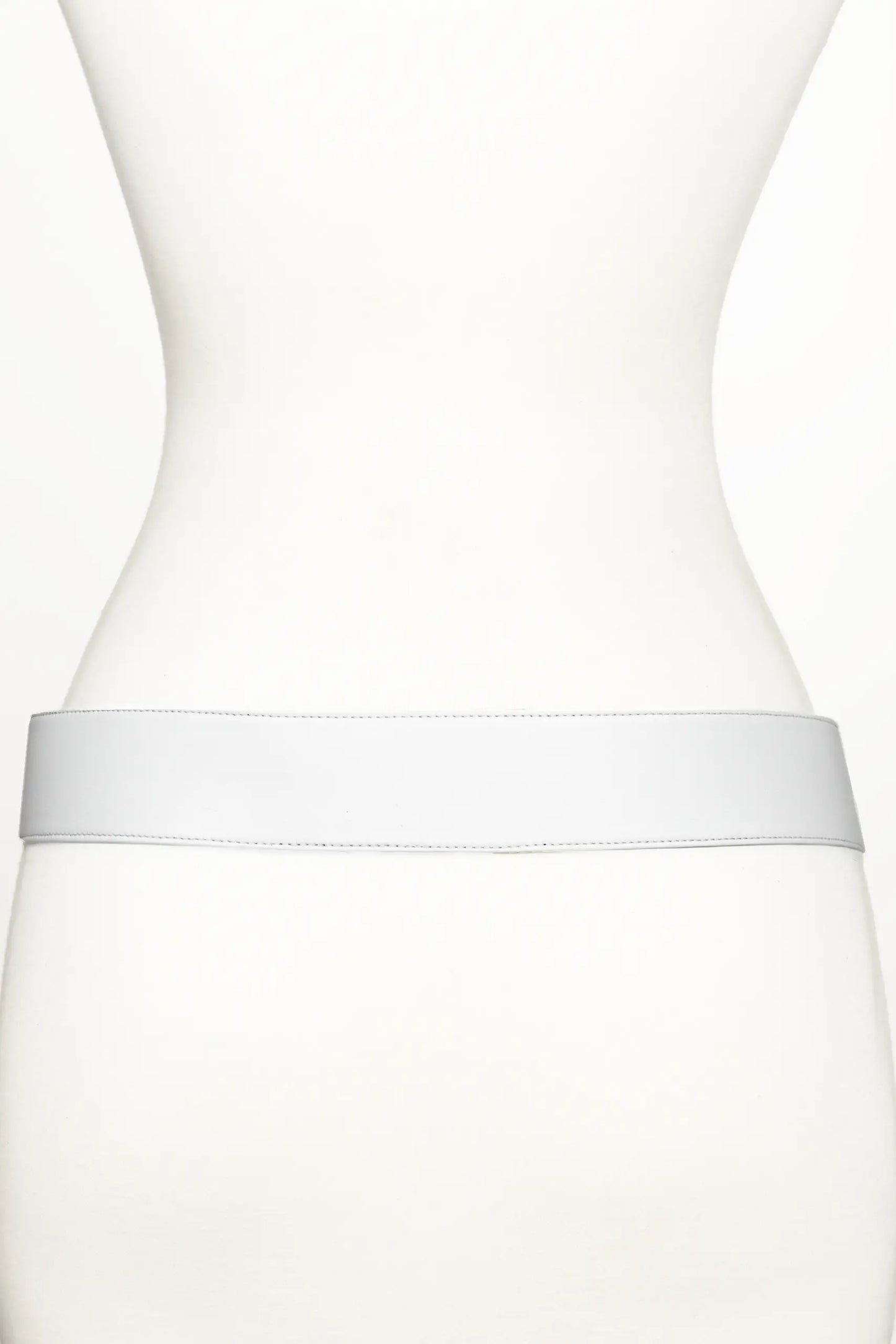 CC Buckle Leather Belt - White