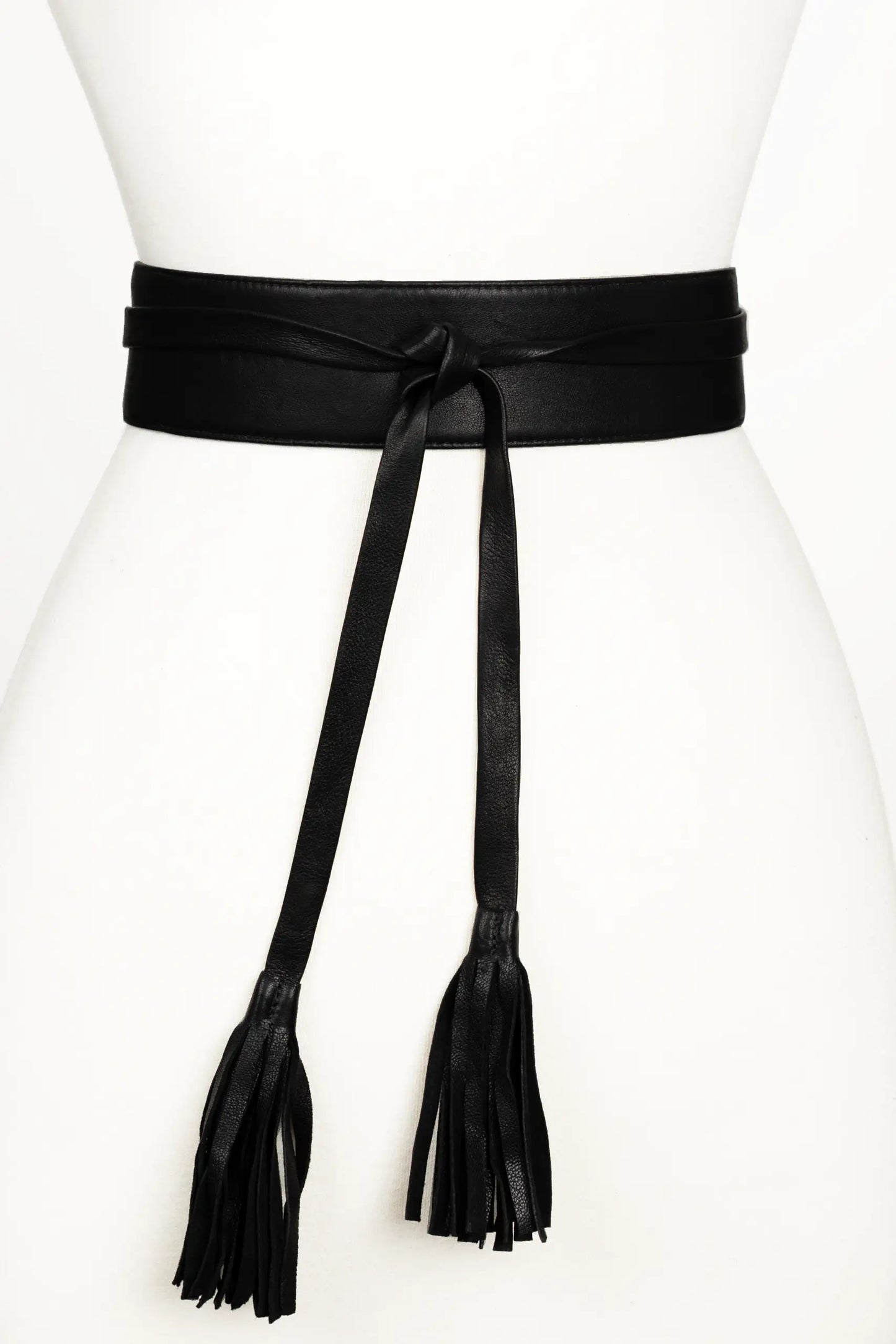 Wrap leather belt - Black