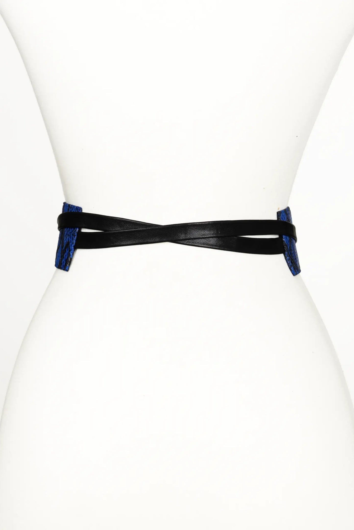 Wrap leather belt - Blue