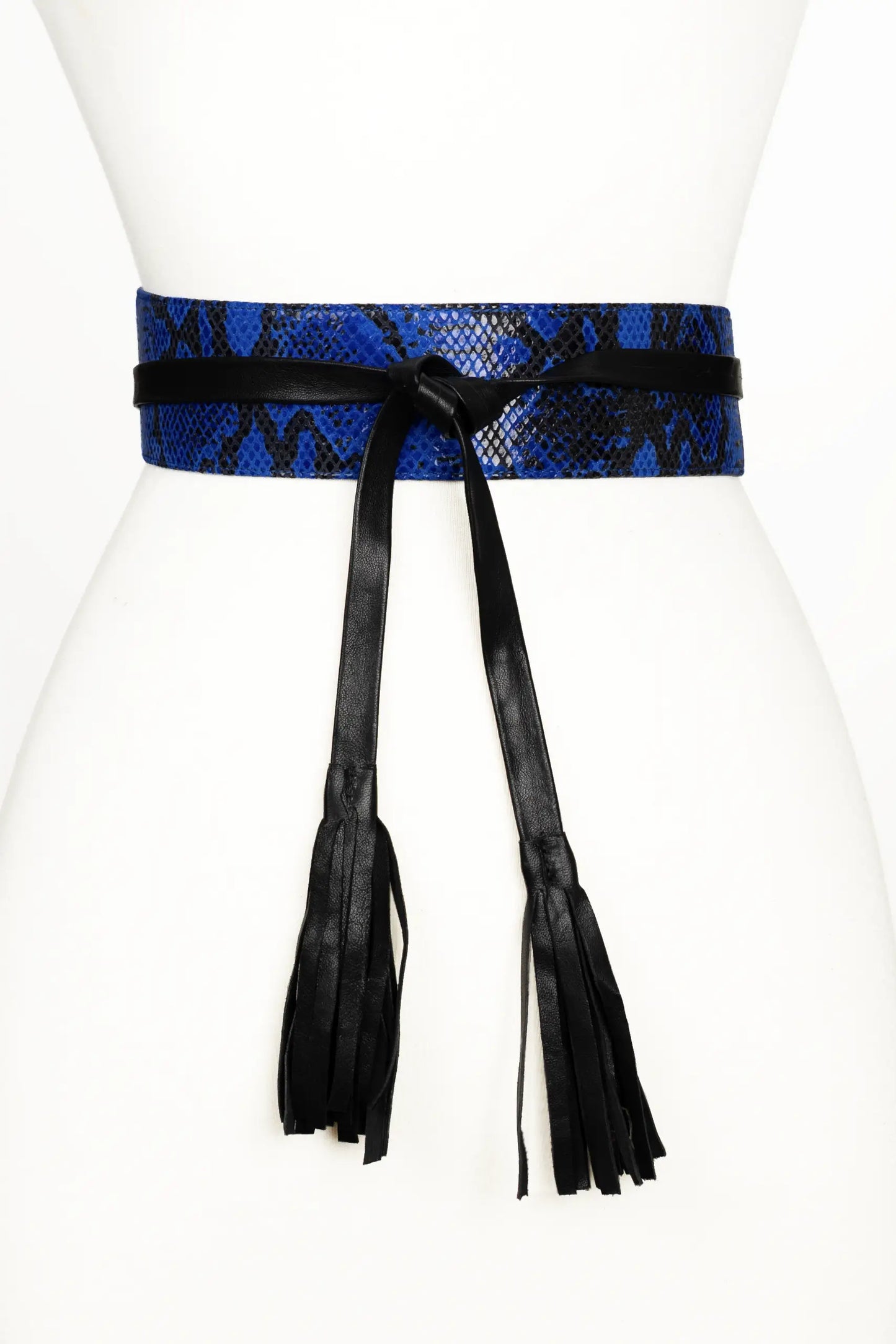 Wrap leather belt - Blue