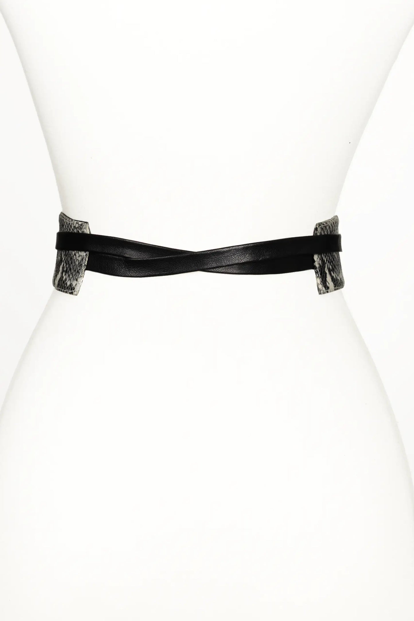 Wrap leather belt - Grey
