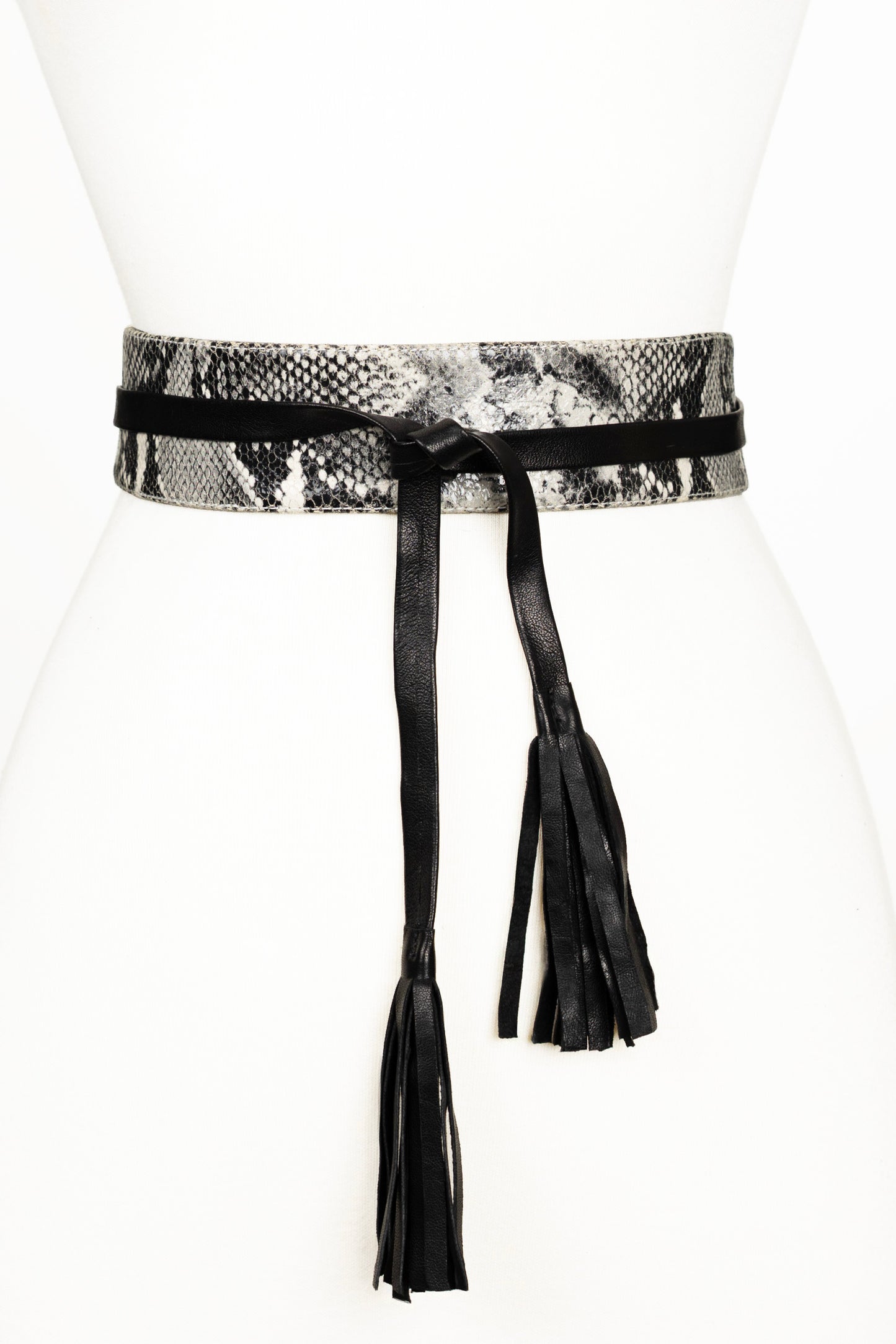 Wrap leather belt - Grey