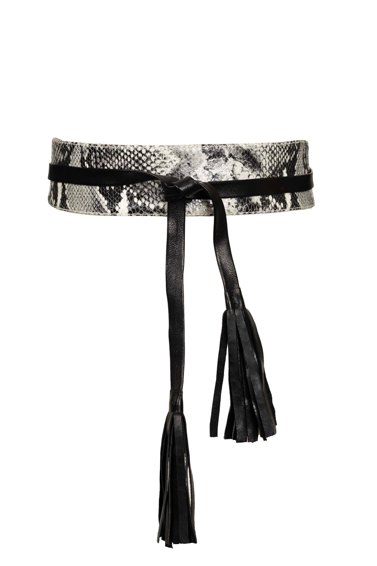Wrap leather belt - Grey