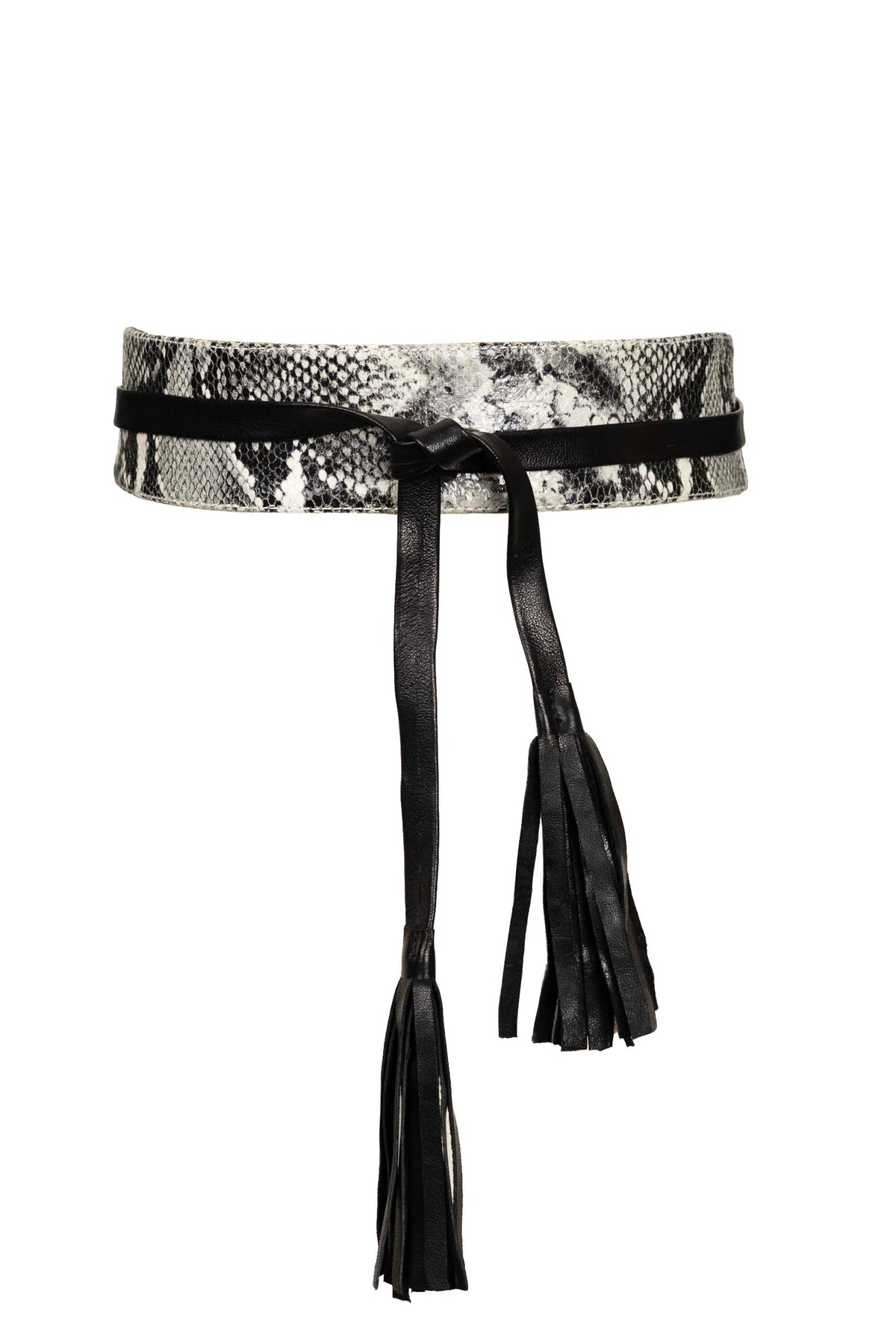 Wrap leather belt - Grey