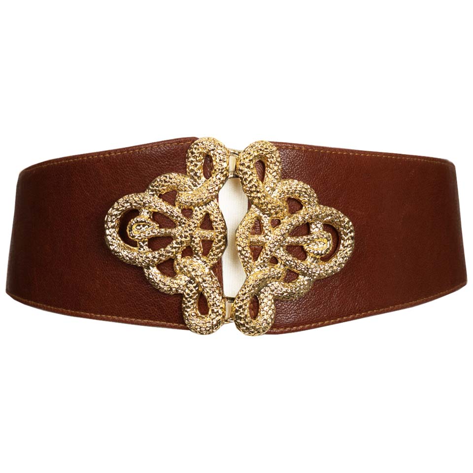 Christian Corset Leather Belt - Brown