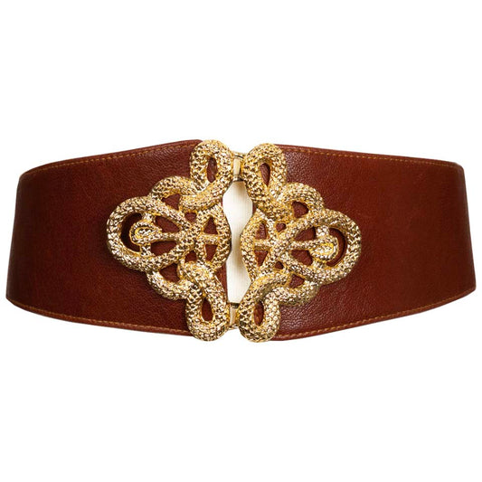 Christian Corset Leather Belt - Brown