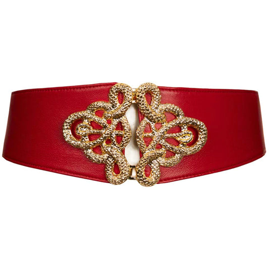 Christian Corset Leather Belt - Red