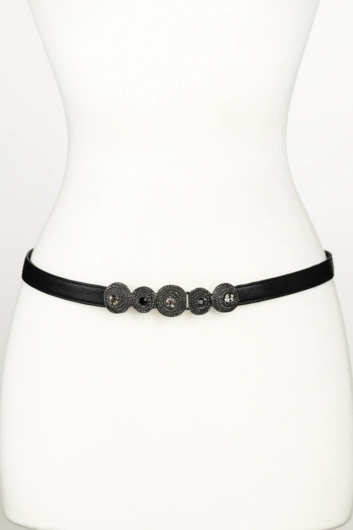 Rhinestones Buckle Leather Belt