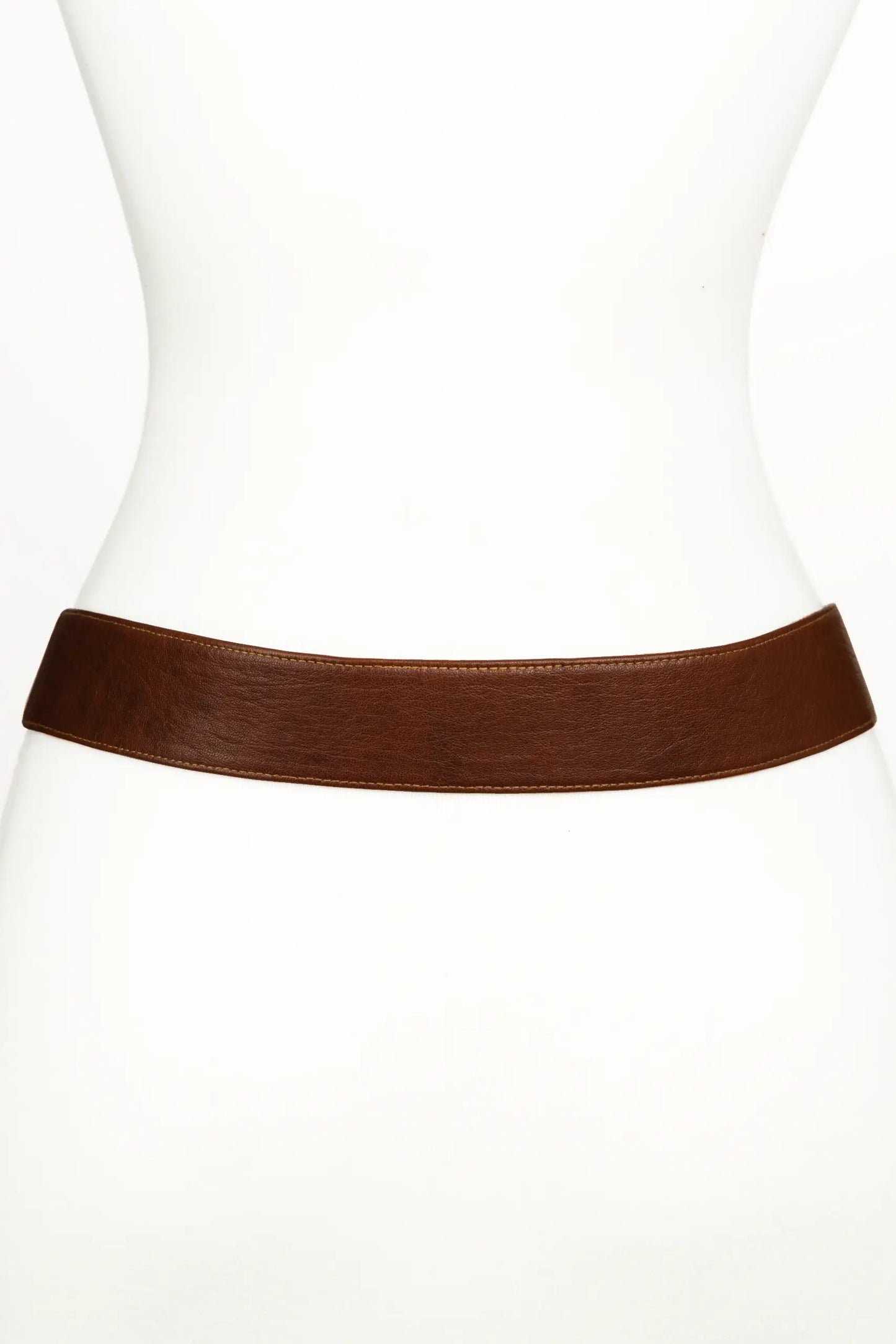 Stones Decorated Flower Buckle Leather Belt