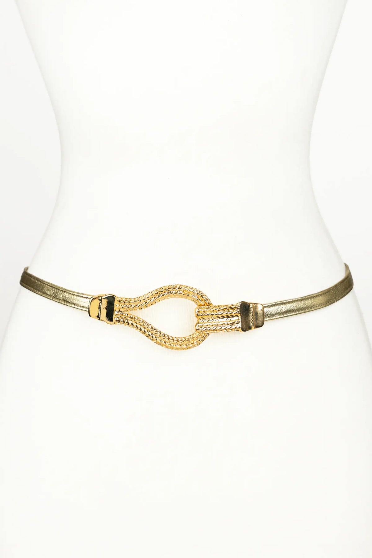 Marine Knot Buckle LeatherBelt - Gold