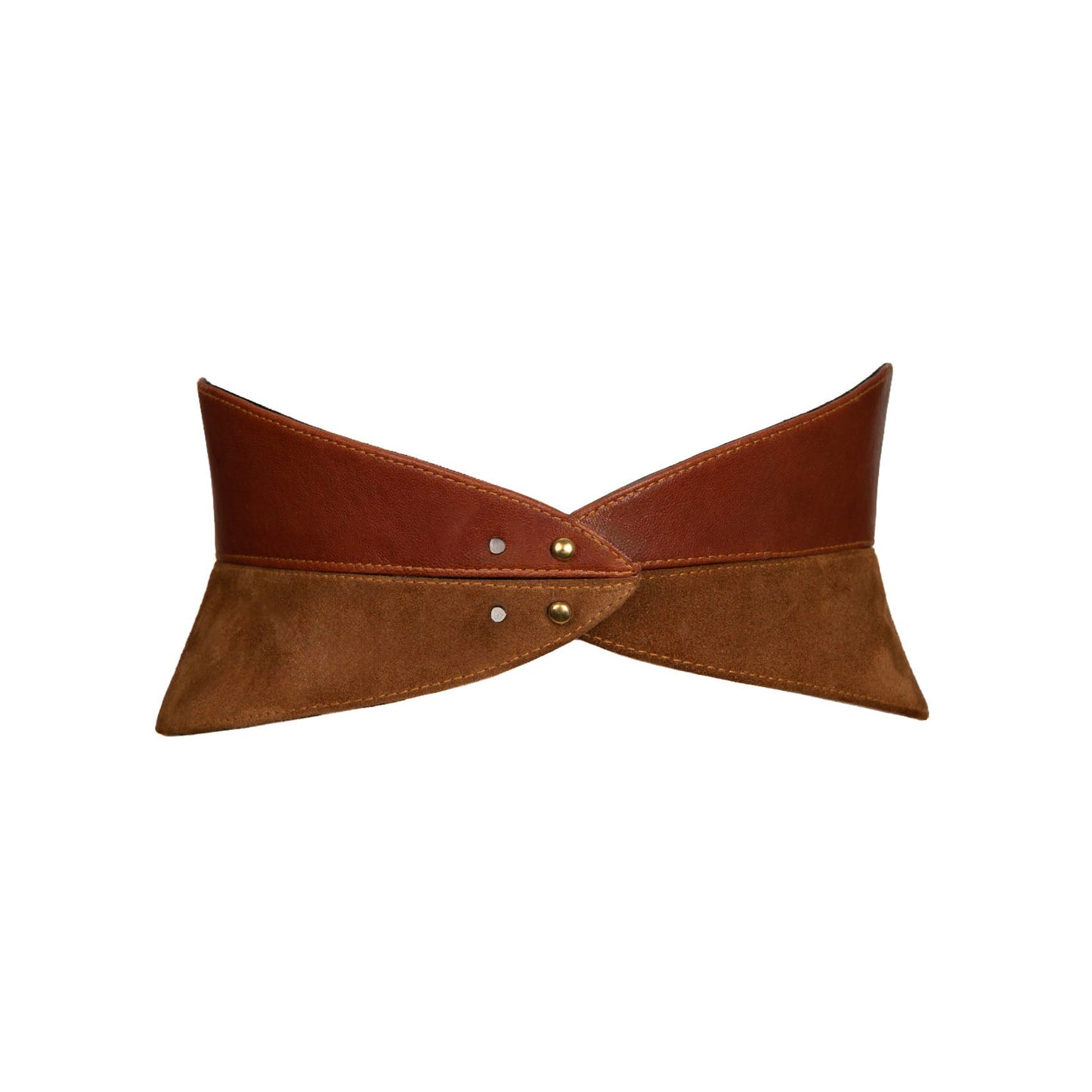 Corset Leather Belt - Cognac