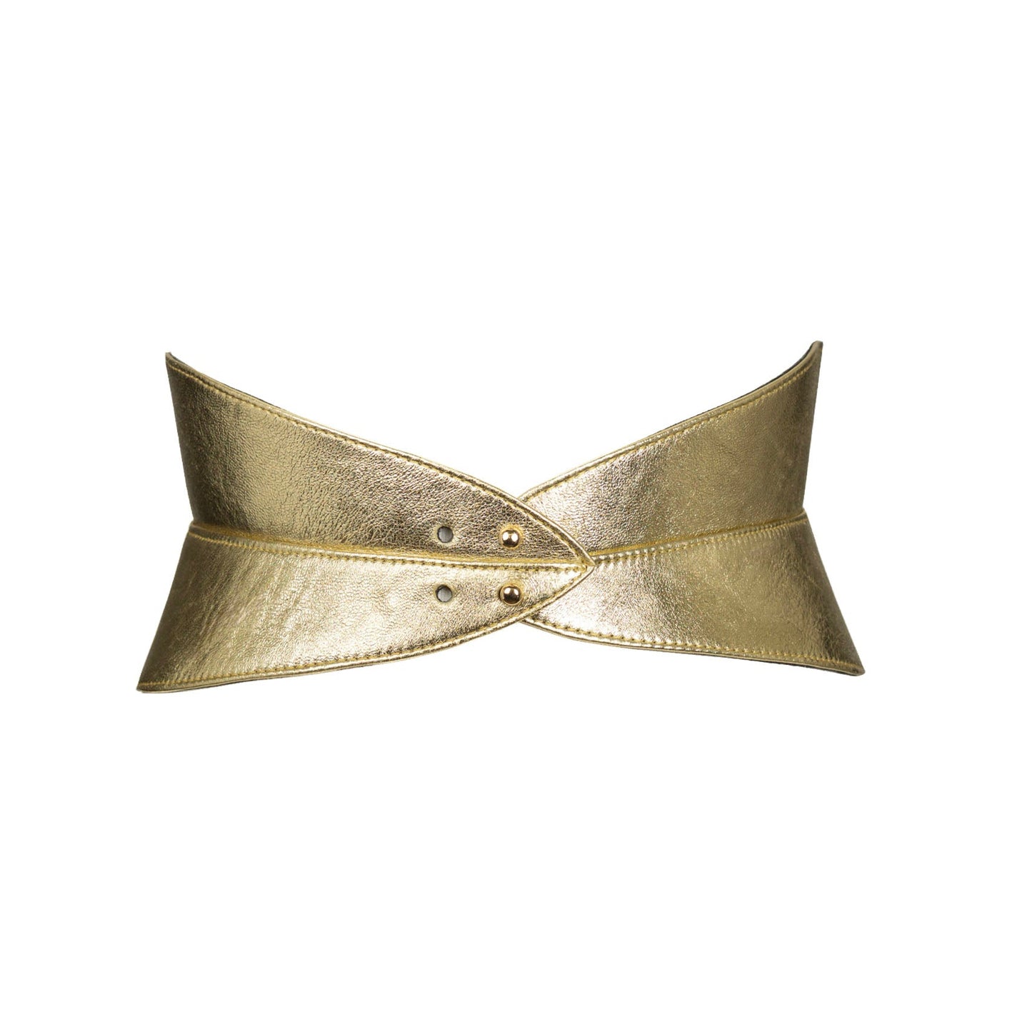 Corset Leather Belt - Gold