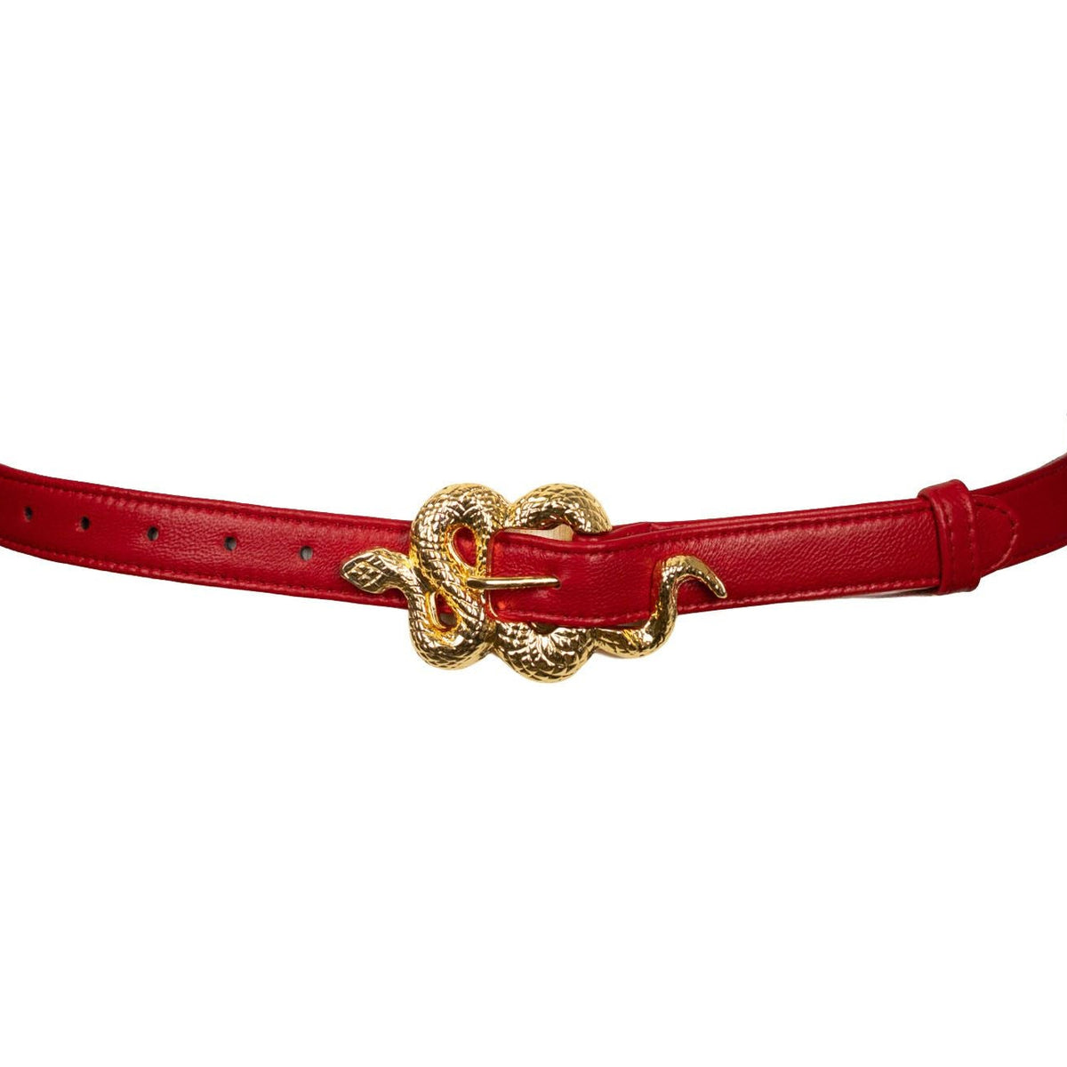 Snake Buckle Leather Belt