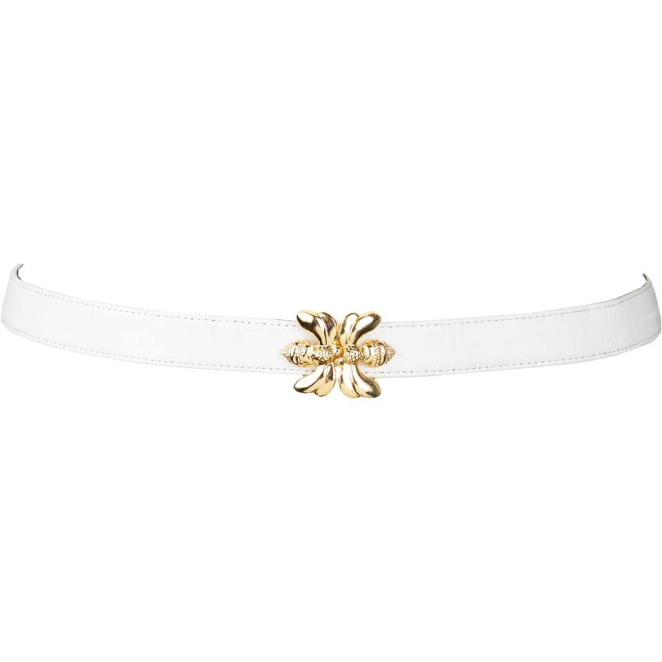 Double Bee Clasp Buckle Leather belt