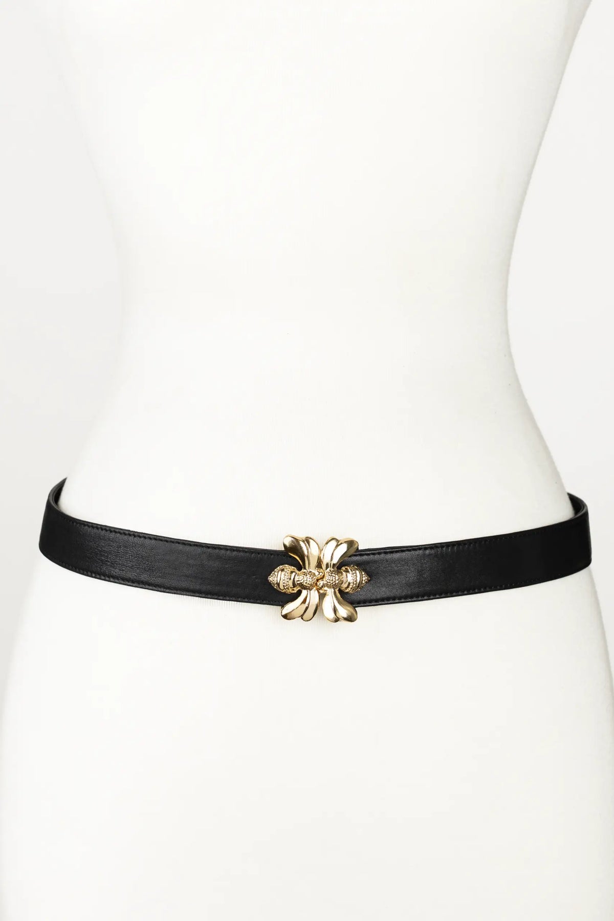 Double Bee Clasp Buckle Leather belt