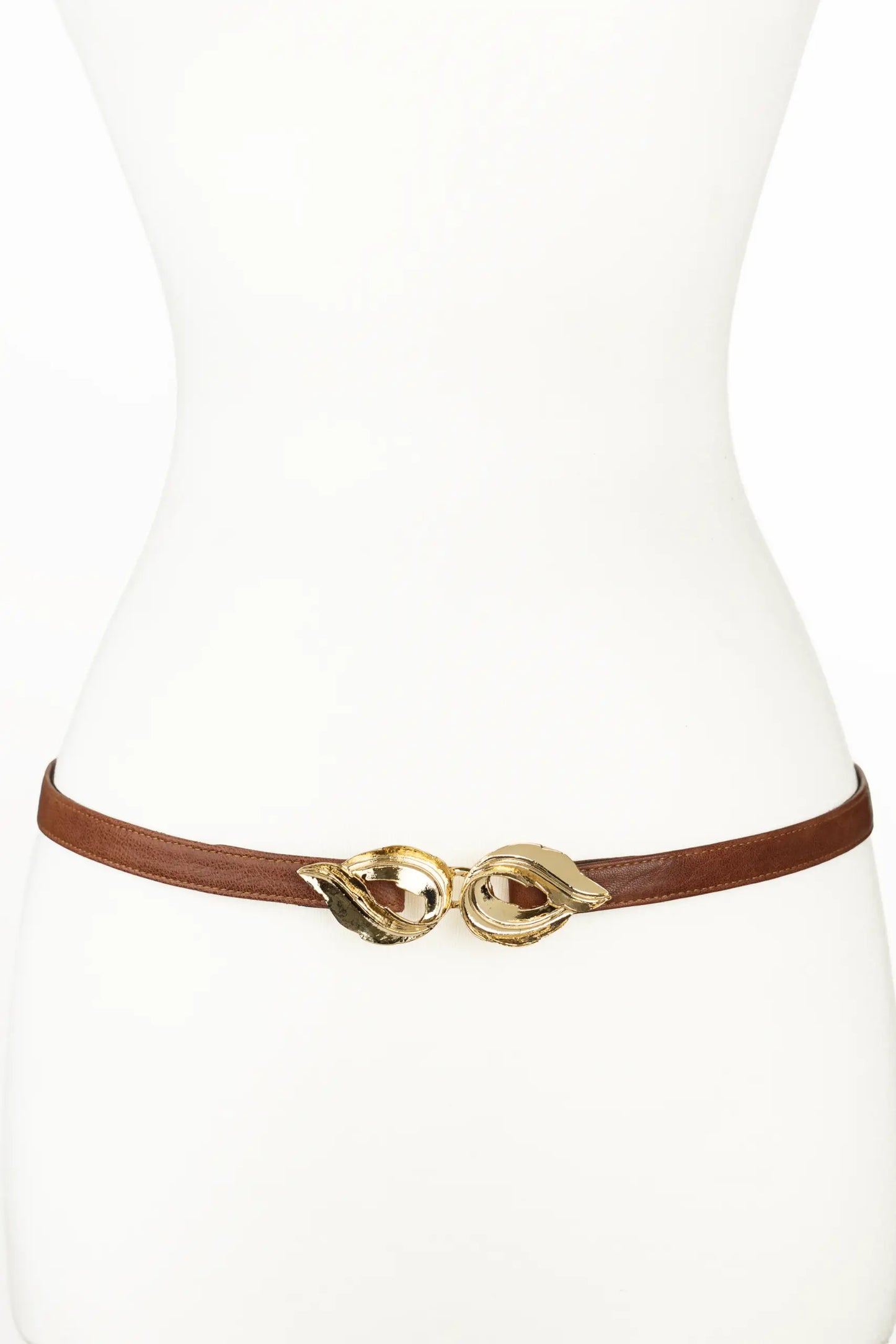 Lauren Leaf Buckle Leather Belt