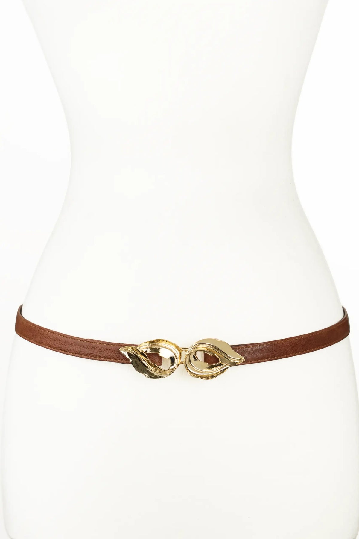 Lauren Leaf Buckle Leather Belt
