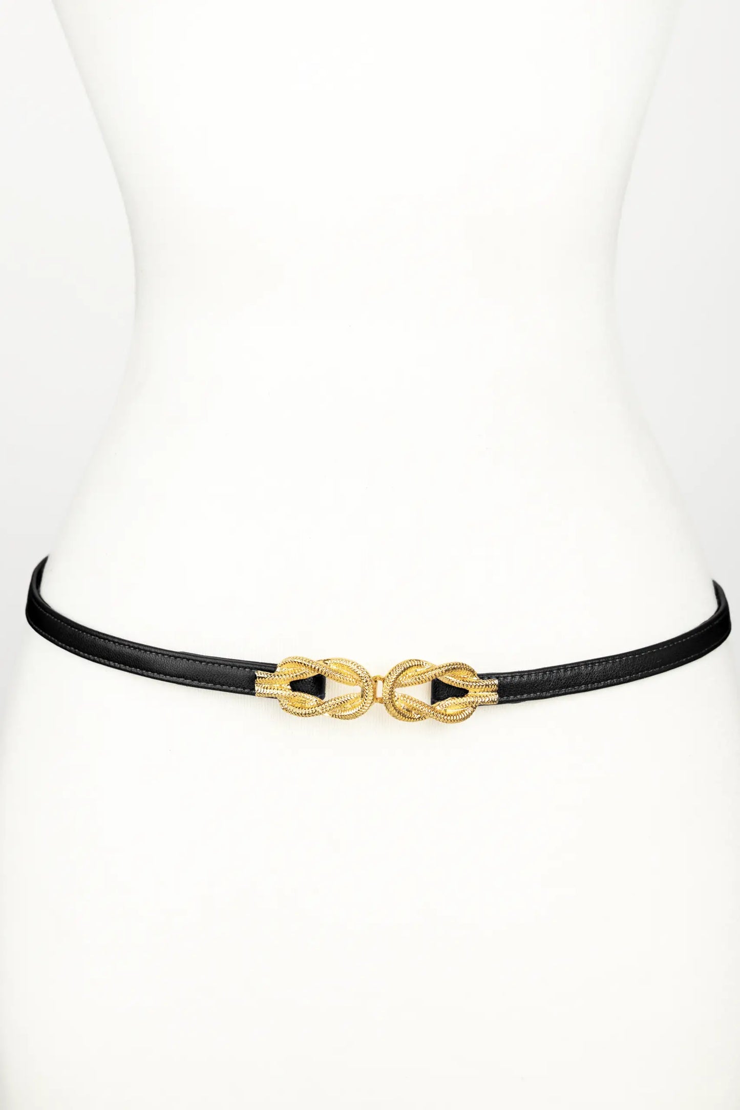Gold Knot Buckle leather Belt