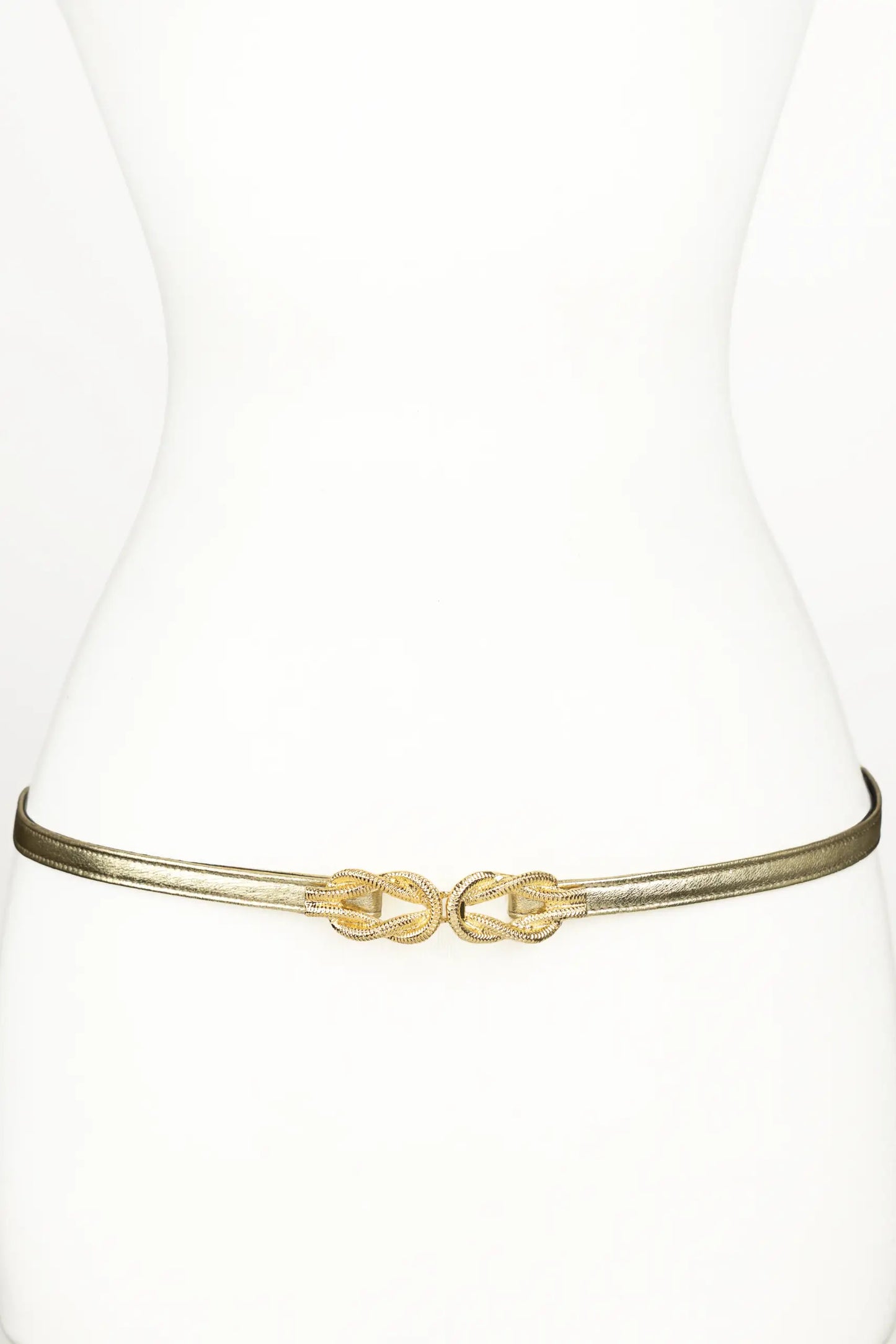Gold Knot Buckle leather Belt