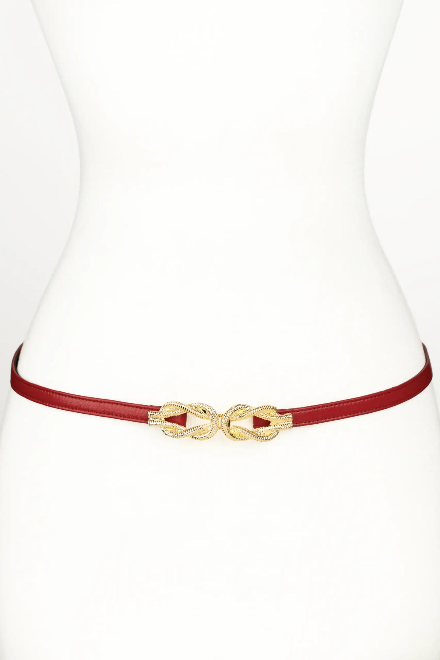 Gold Knot Buckle leather Belt