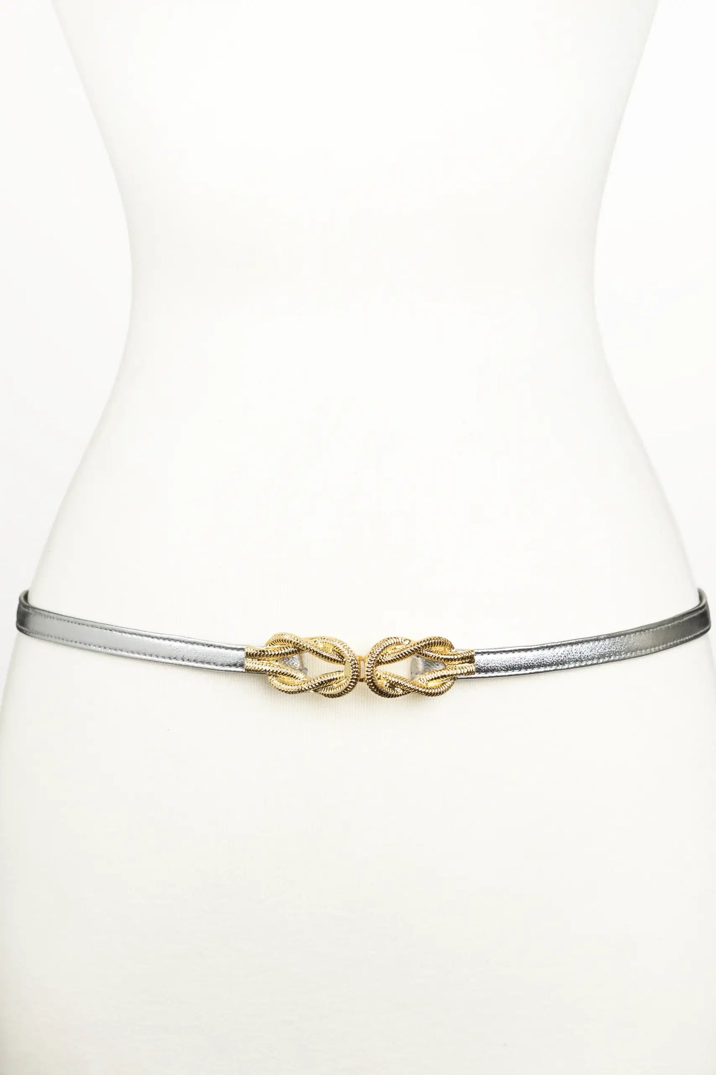 Gold Knot Buckle leather Belt