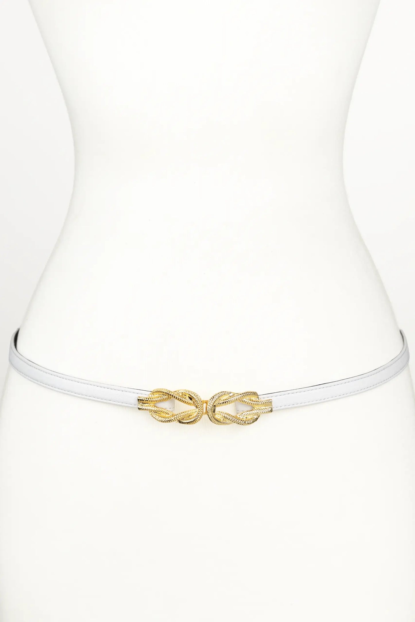 Gold Knot Buckle leather Belt