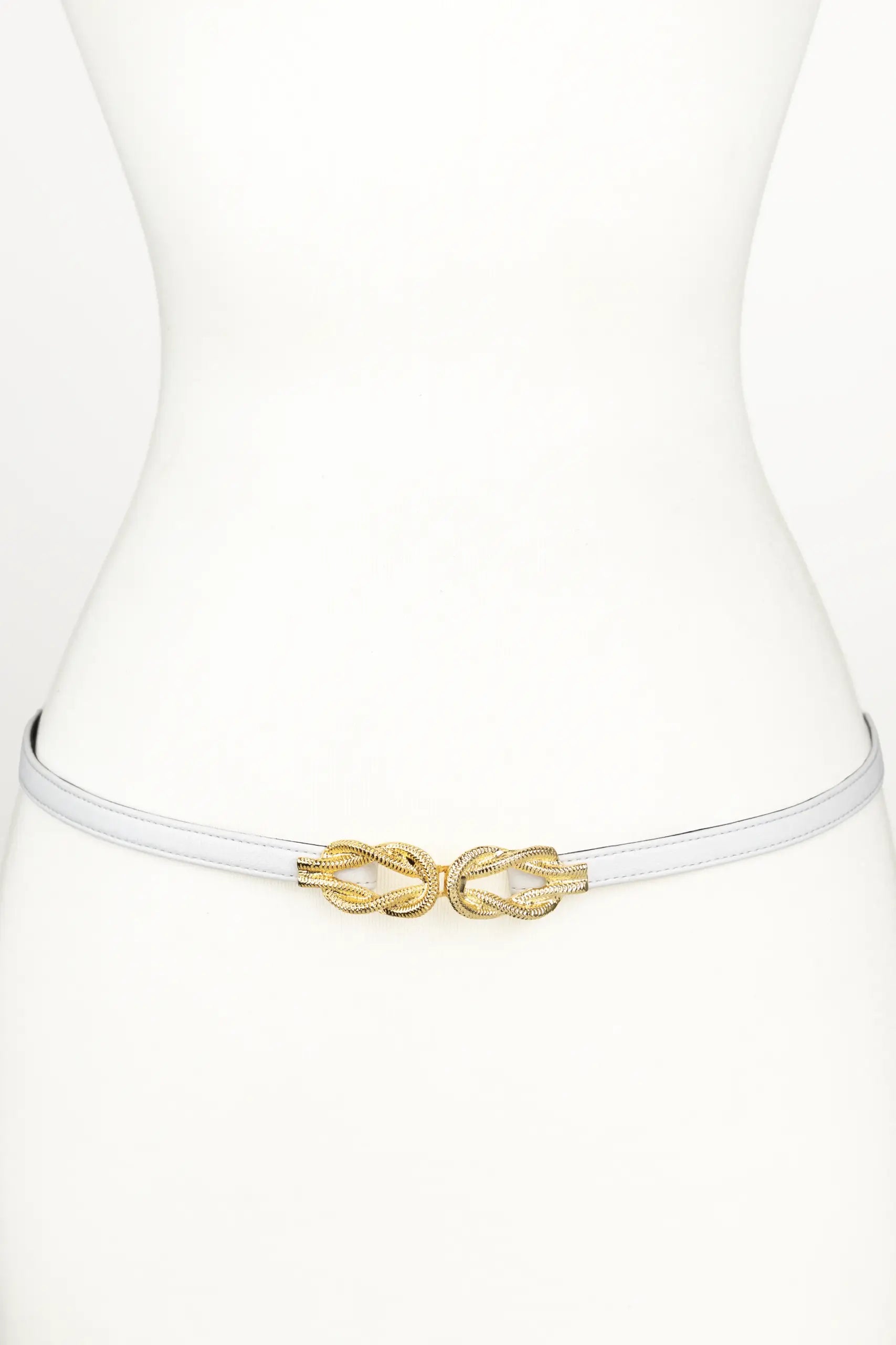 Gold Knot Buckle leather Belt
