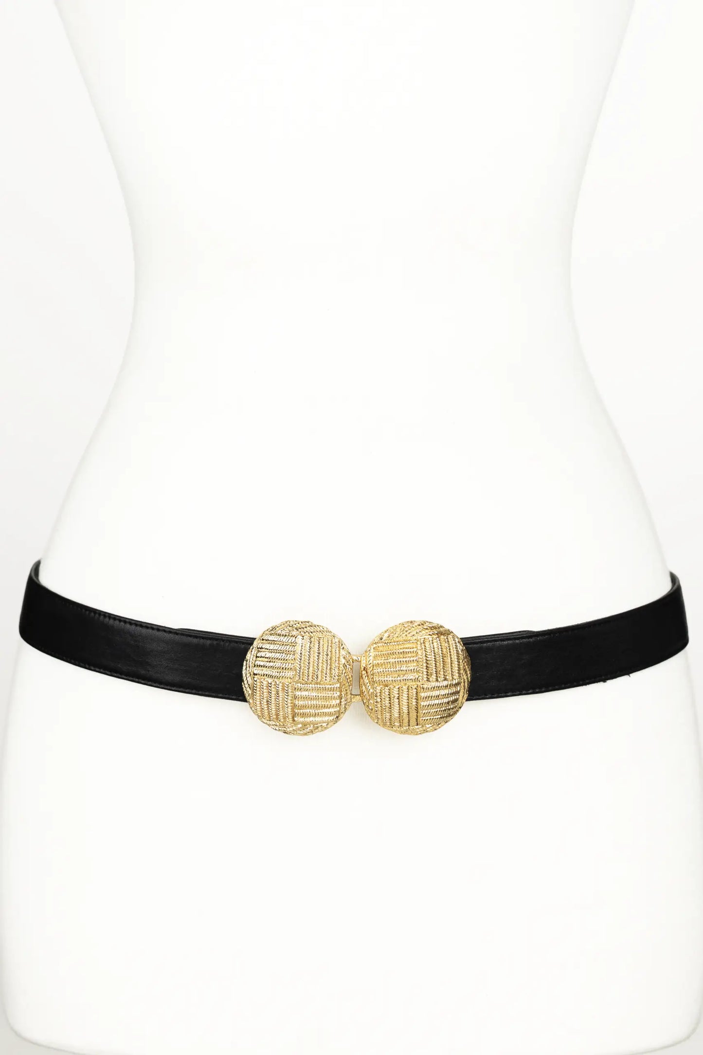 Round Gold medallion Buckle leather Belt