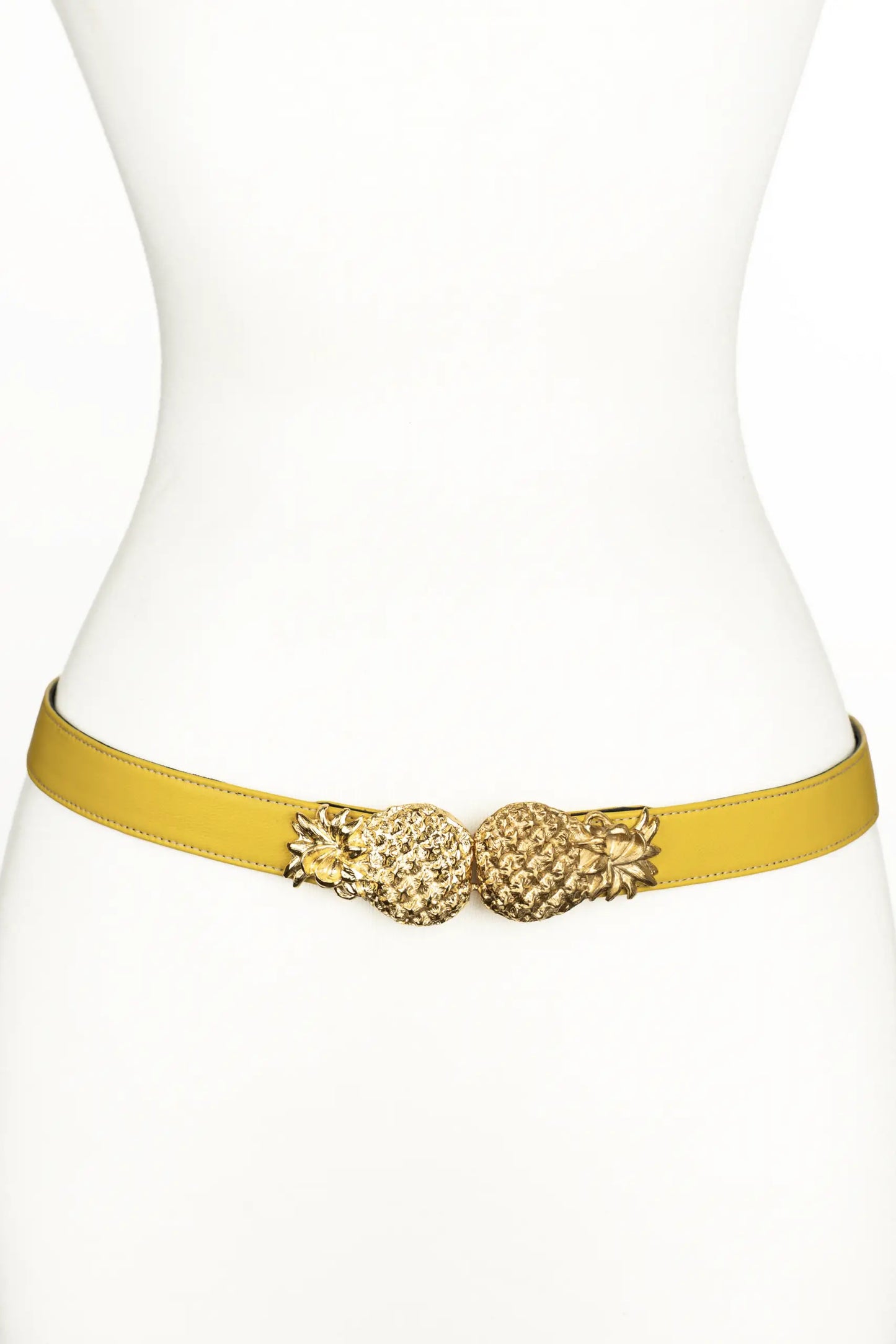 Pinapple buckle Leather Belt