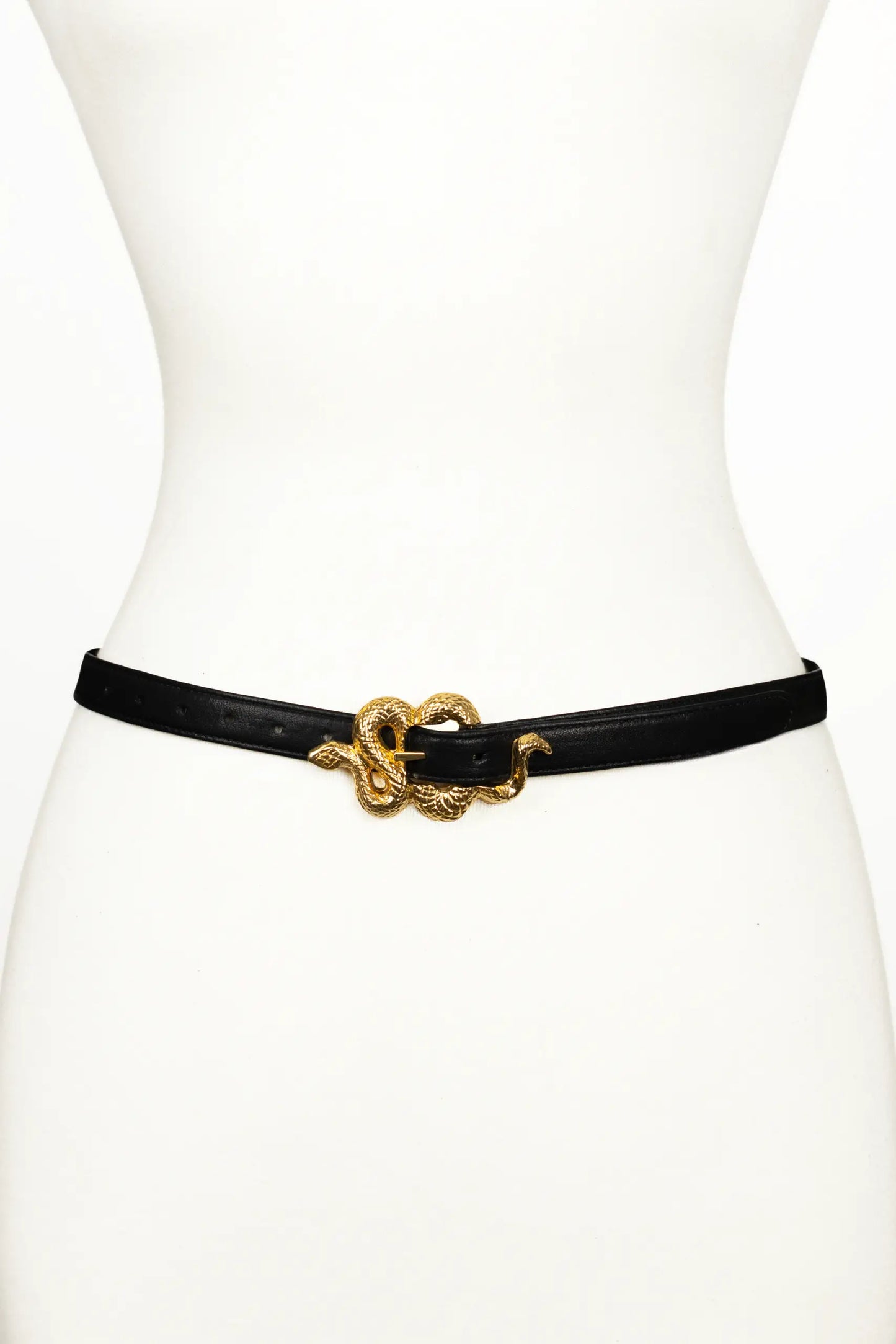 Snake Buckle Leather Belt