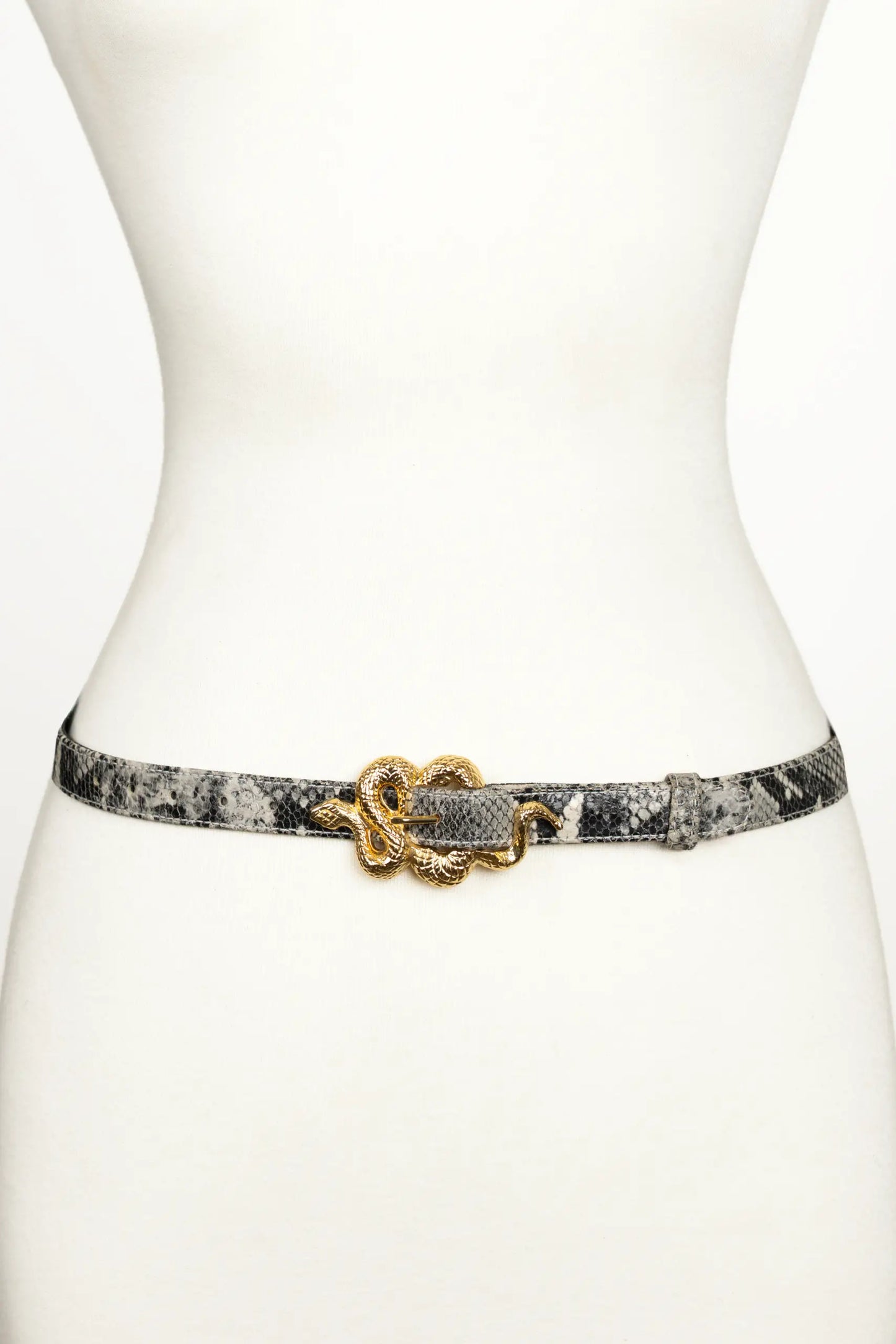 Snake Buckle Leather Belt