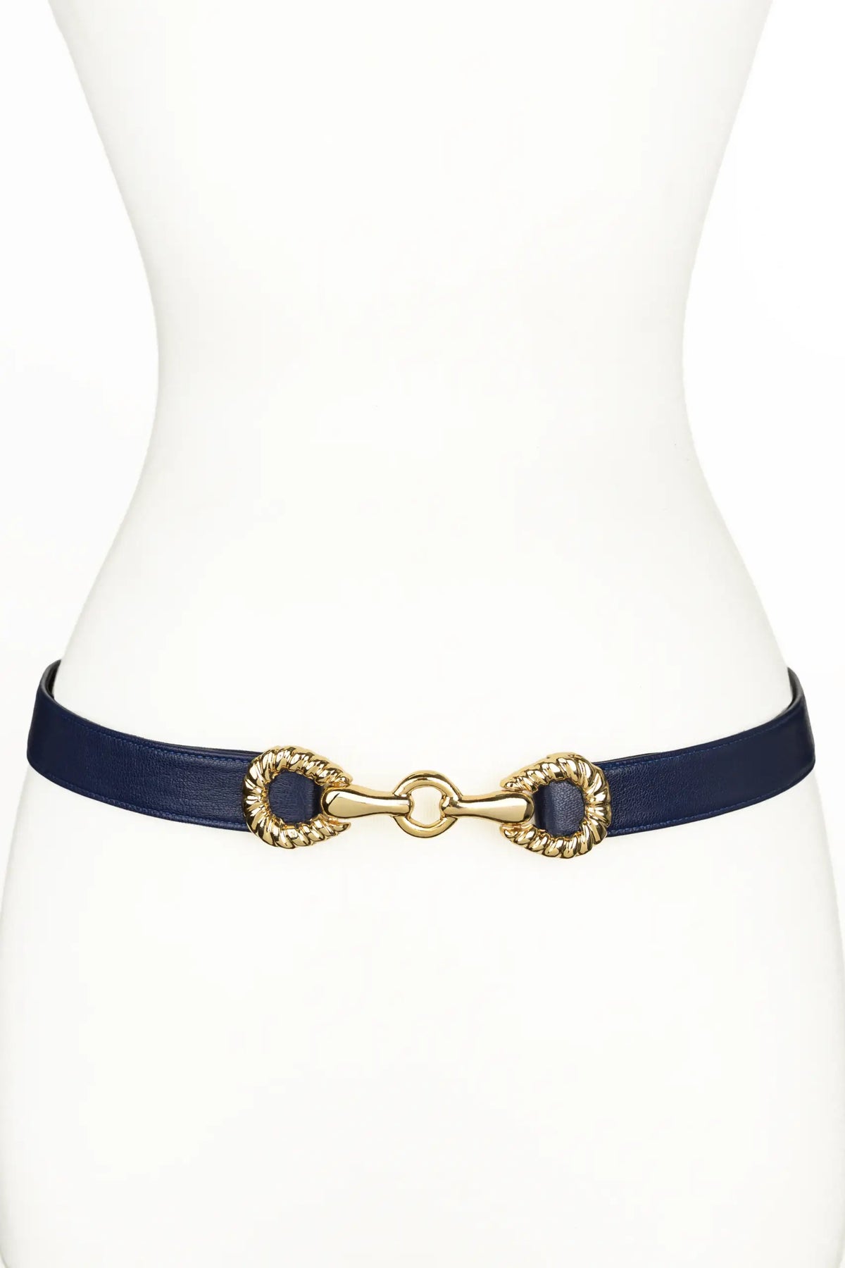 Rider Circle Buckle leather Belt - Red
