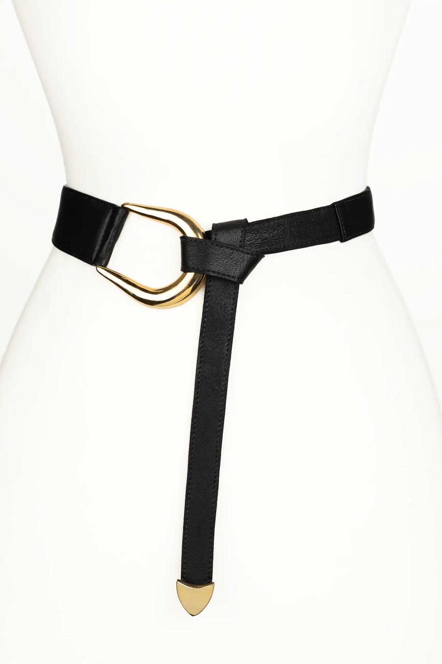 Sheila Knot Leather Belt - Black