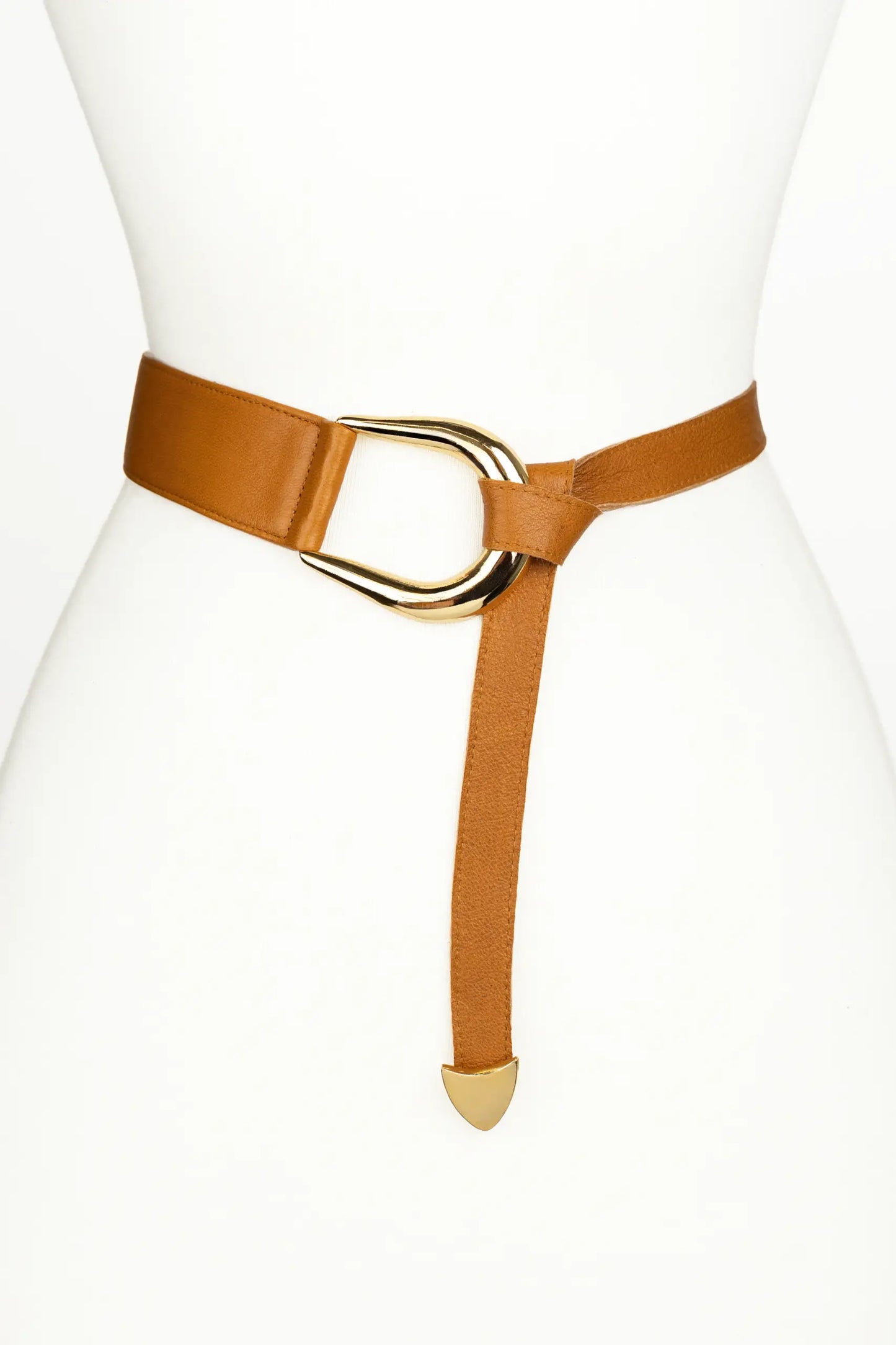 Sheila Knot Leather Belt - Camel