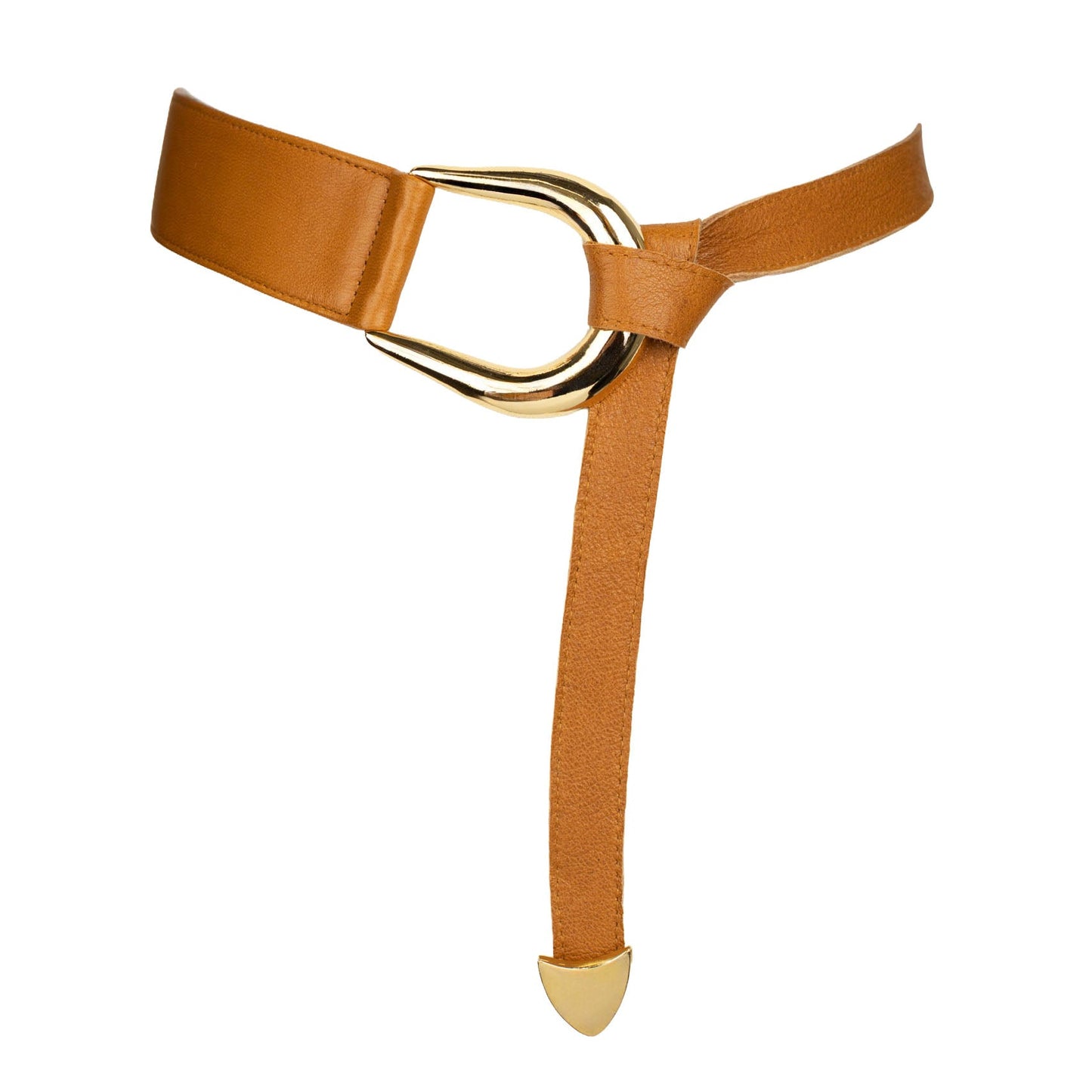 Sheila Knot Leather Belt - Camel